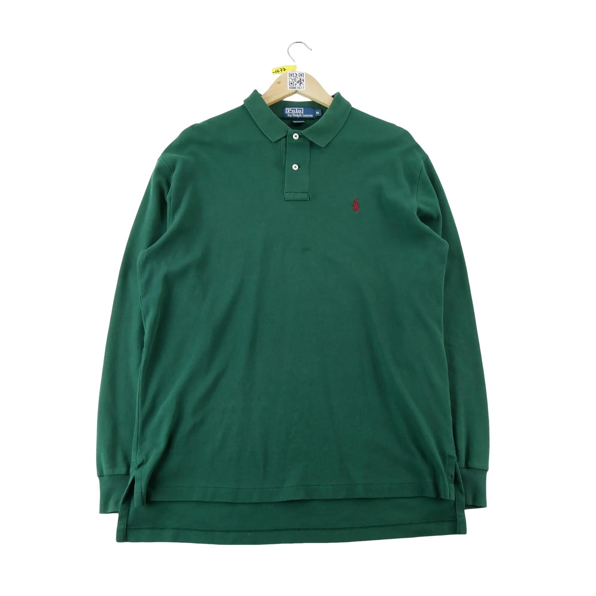 Seconde vie - Polo manches longues Homme Vert - Bon état 1/7