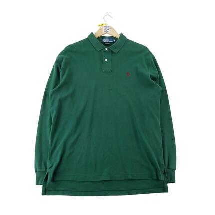Seconde vie - Polo manches longues Homme Vert - Bon état