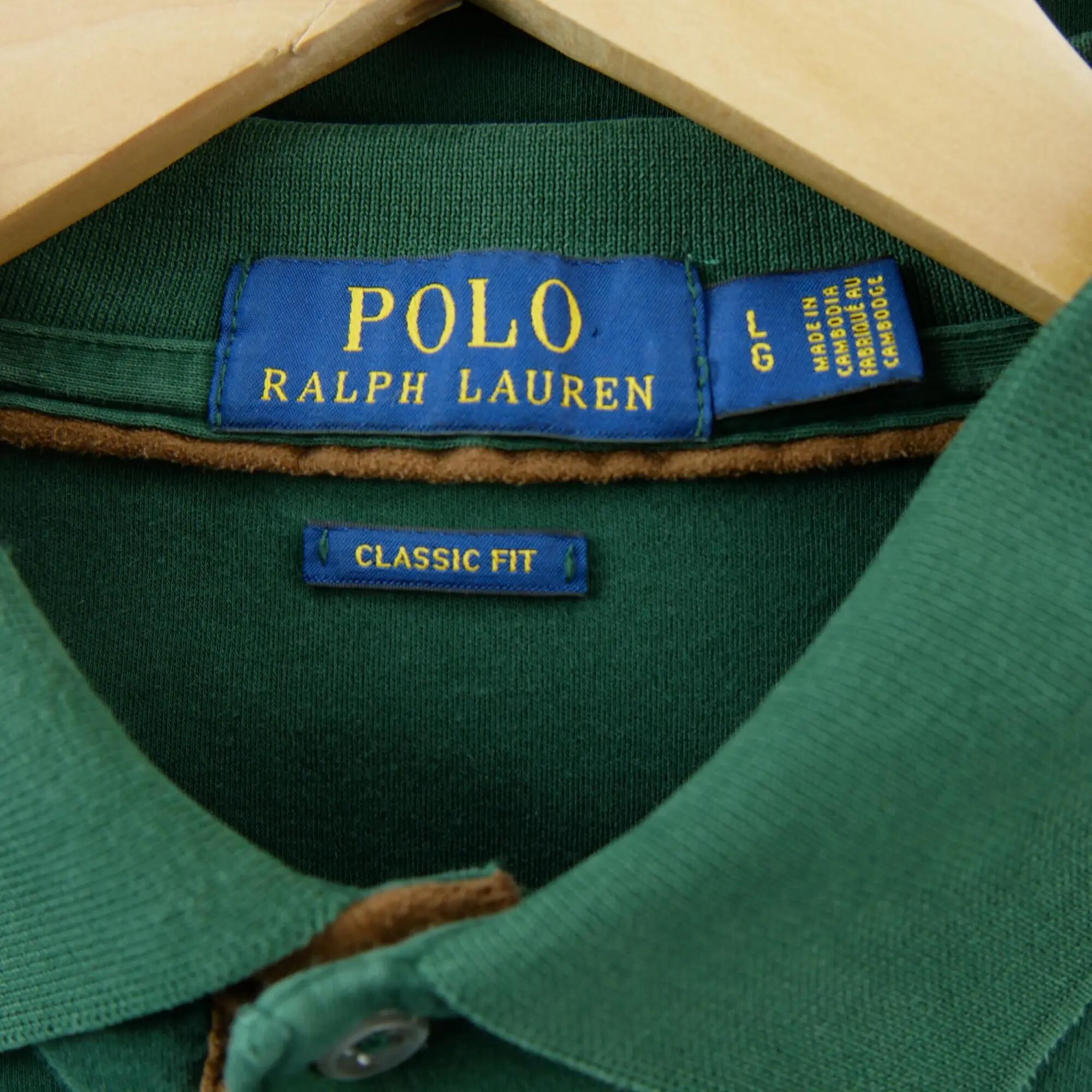 Seconde vie - Polo manches longues Homme Vert - Très bon état 5/5