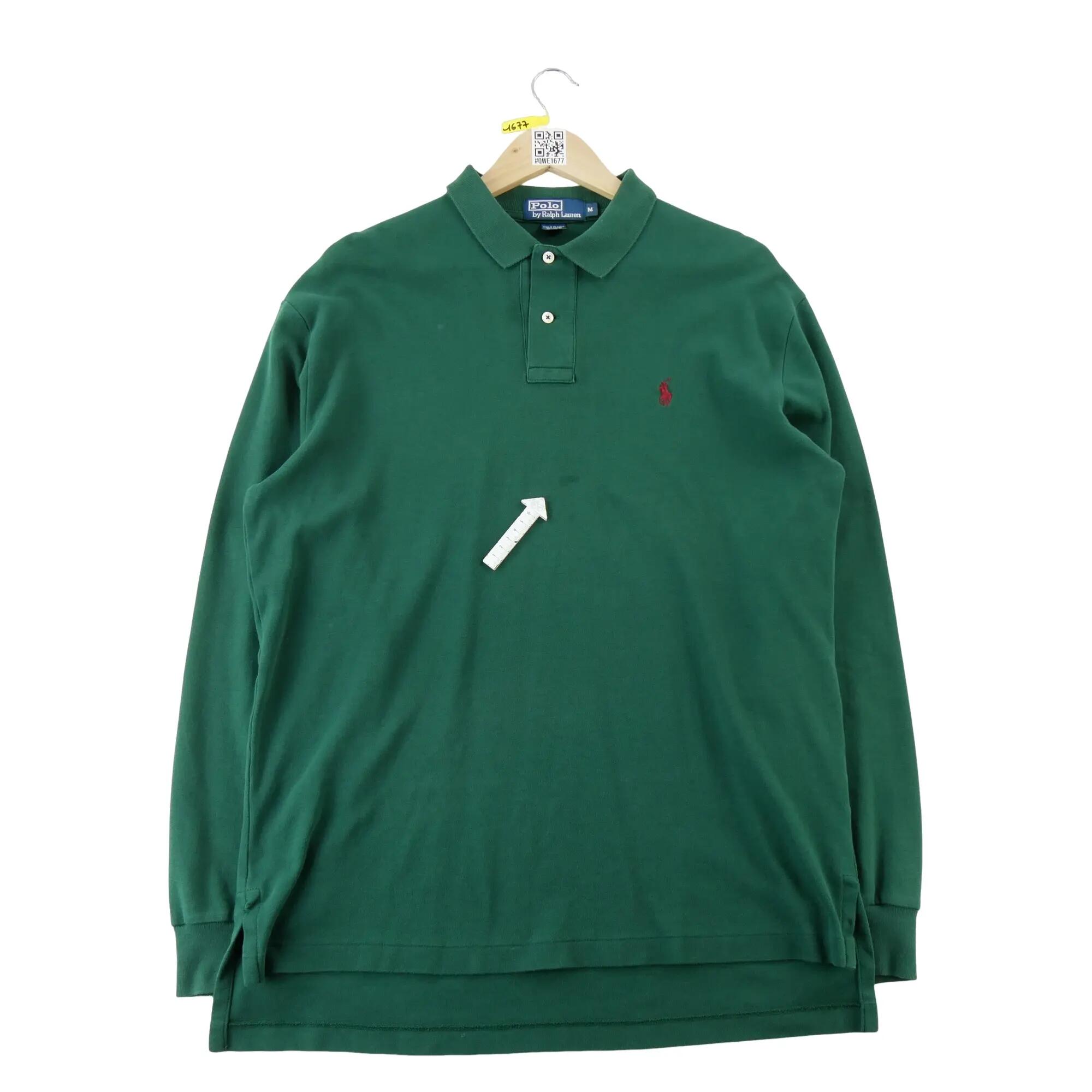 Seconde vie - Polo manches longues Homme Vert - Bon état 4/7