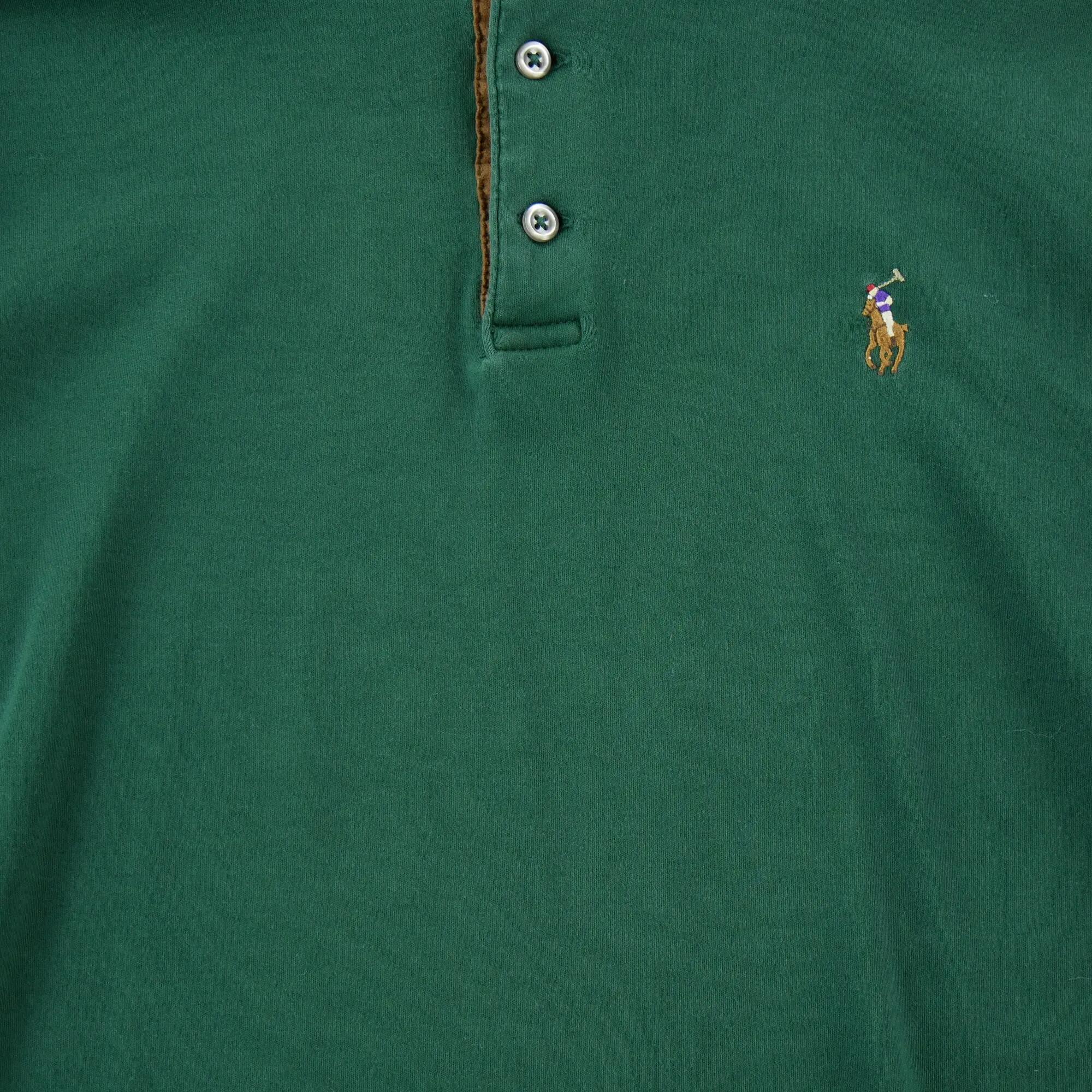 Seconde vie - Polo manches longues Homme Vert - Très bon état 3/5