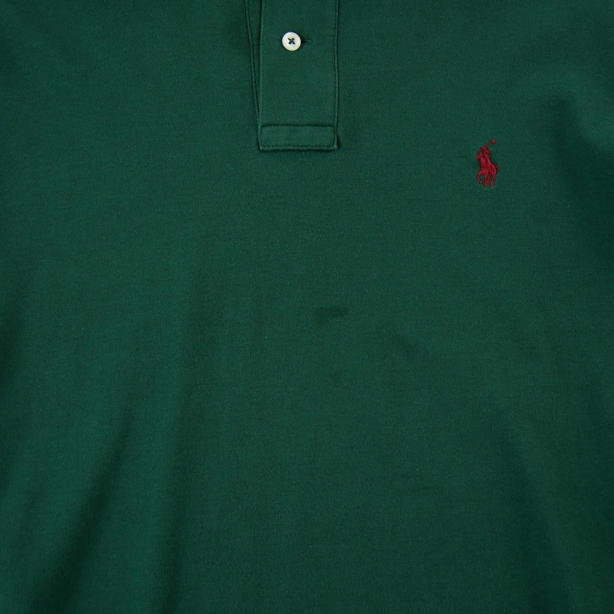 Seconde vie - Polo manches longues Homme Vert - Bon état 3/7