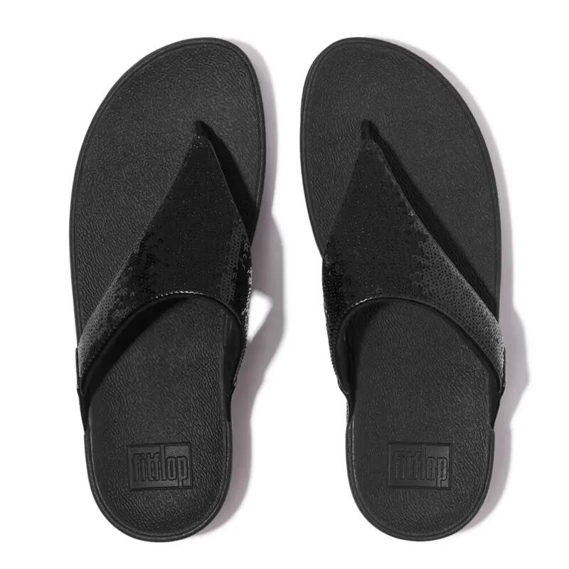 Fitflop Sandali da donna Lulu con paillettes, Nero 3/3