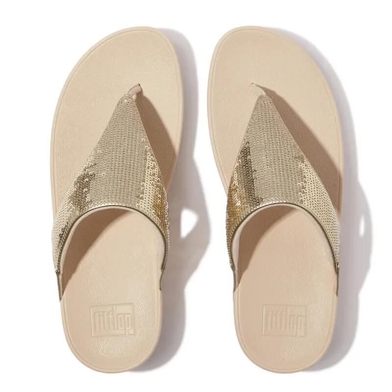 Fitflop Sandali da donna Lulu con paillettes, platino 3/3