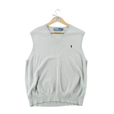Tweedehands - polo ralph lauren heren trui pima katoen grijs - als nieuw