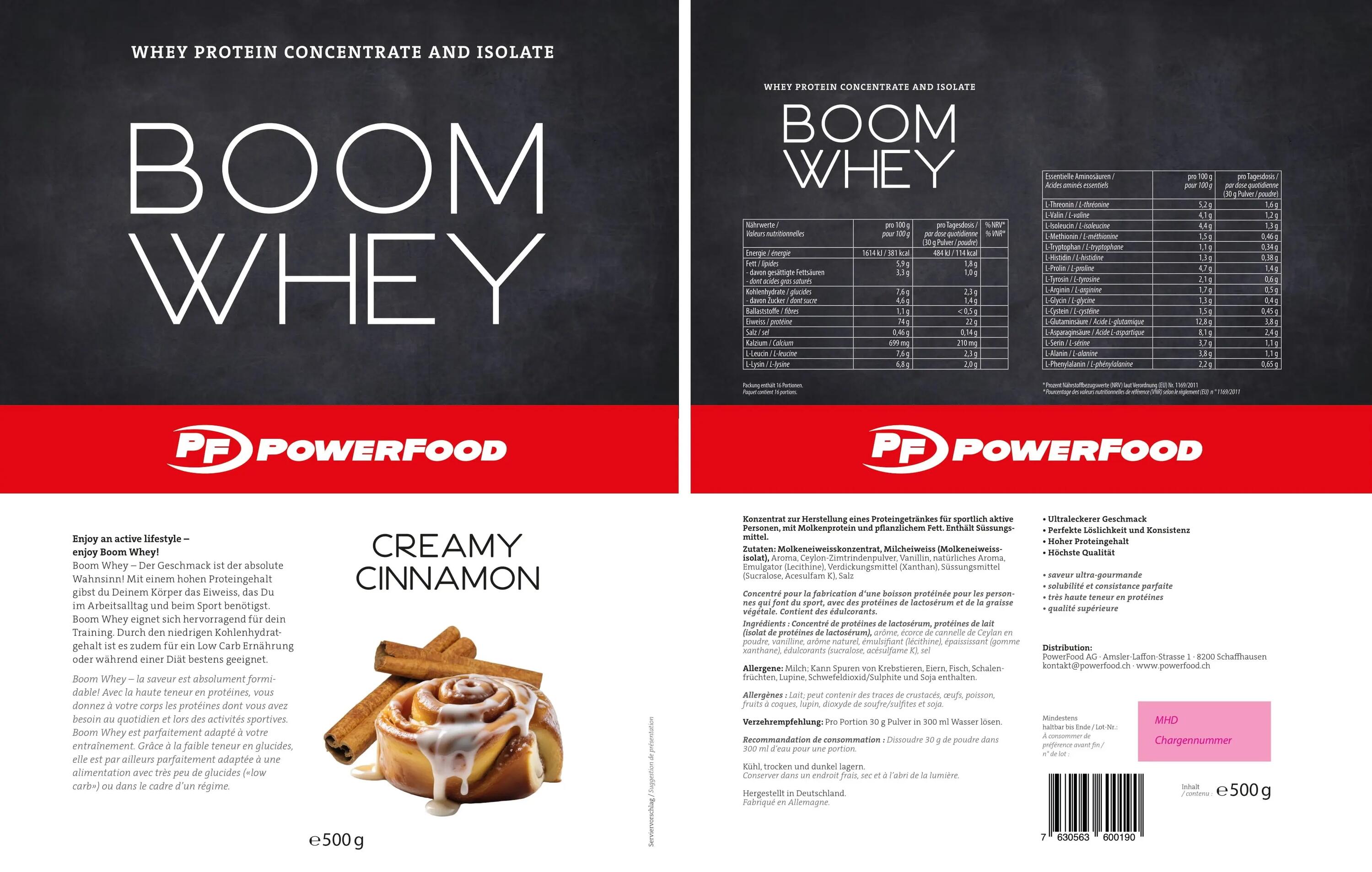 Boom Whey 500g Powerfood One 2/2