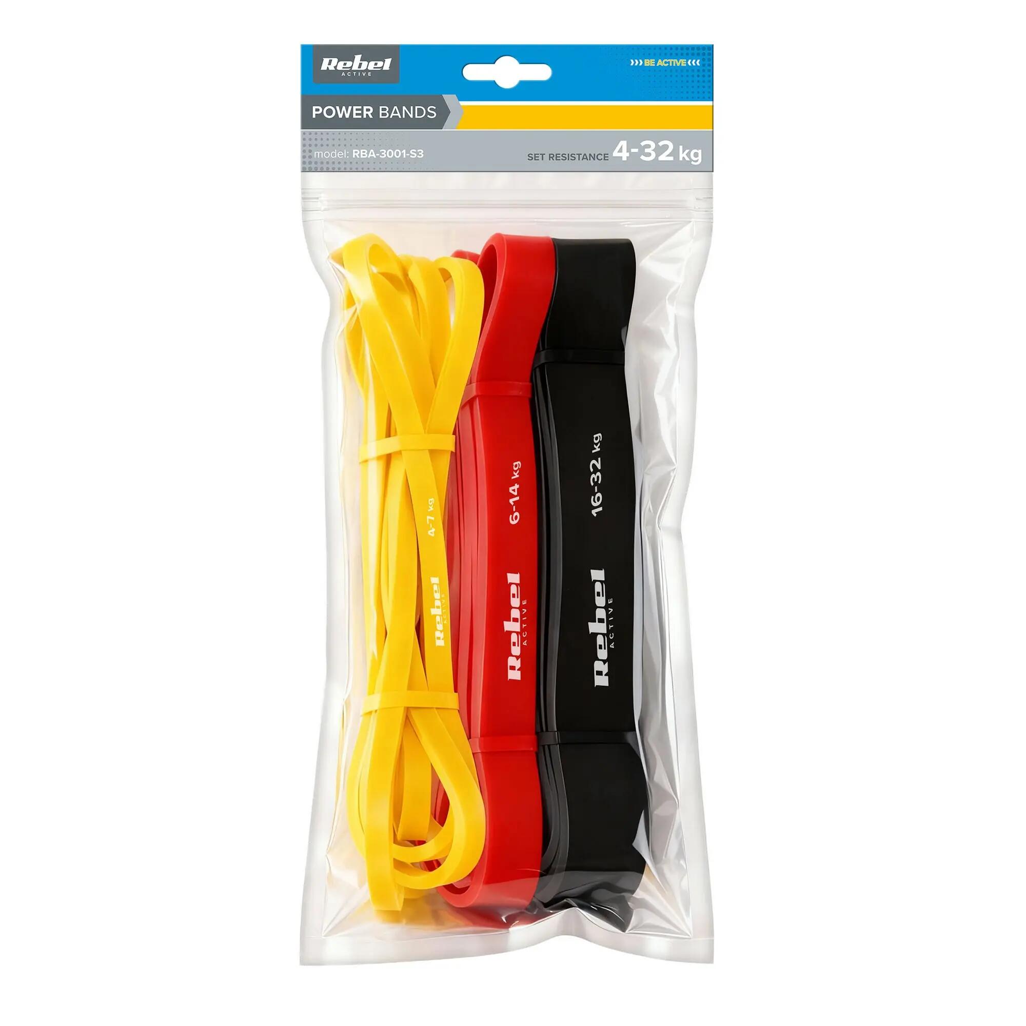 Zestaw gum do ćwiczeń TPE Power Band PT-S3 4-32 kg 3 gumy TPE Rebel 6/7