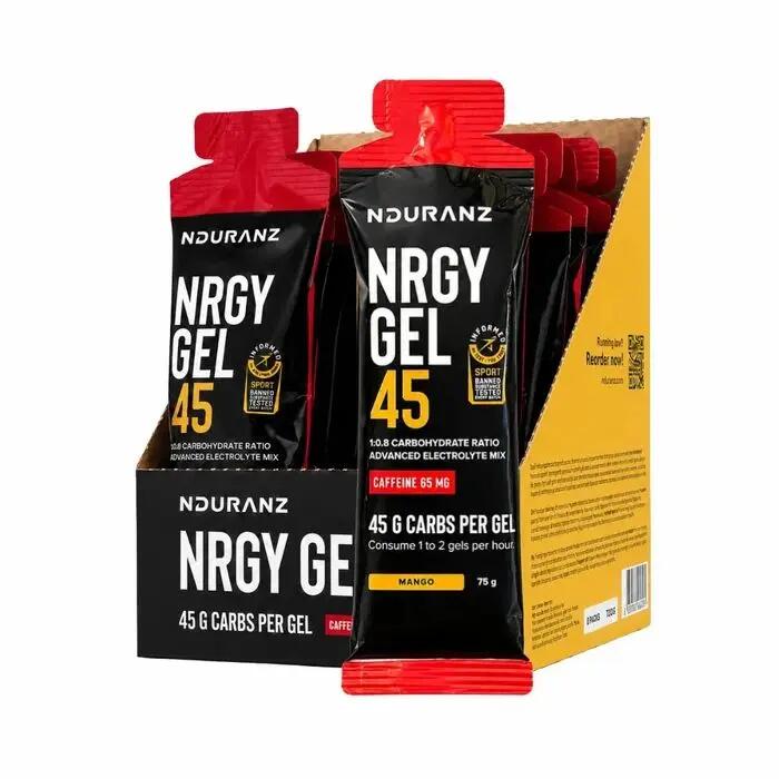 Nrgy Gel 45 Mango Koffein Kohlenhydrate Triathlon Laufen Rad Nduranz 16 x 75 g 3/10