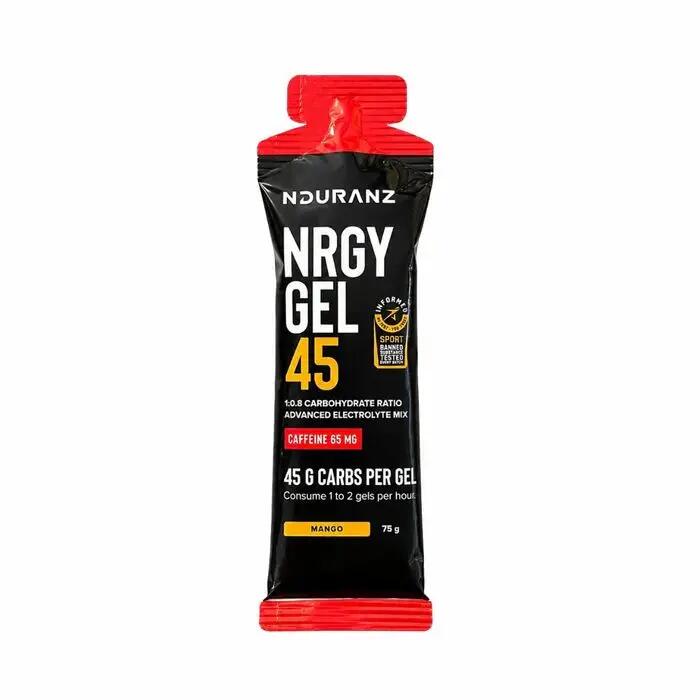 Nrgy Gel 45 Mango Koffein Kohlenhydrate Triathlon Laufen Rad Nduranz 16 x 75 g 10/10