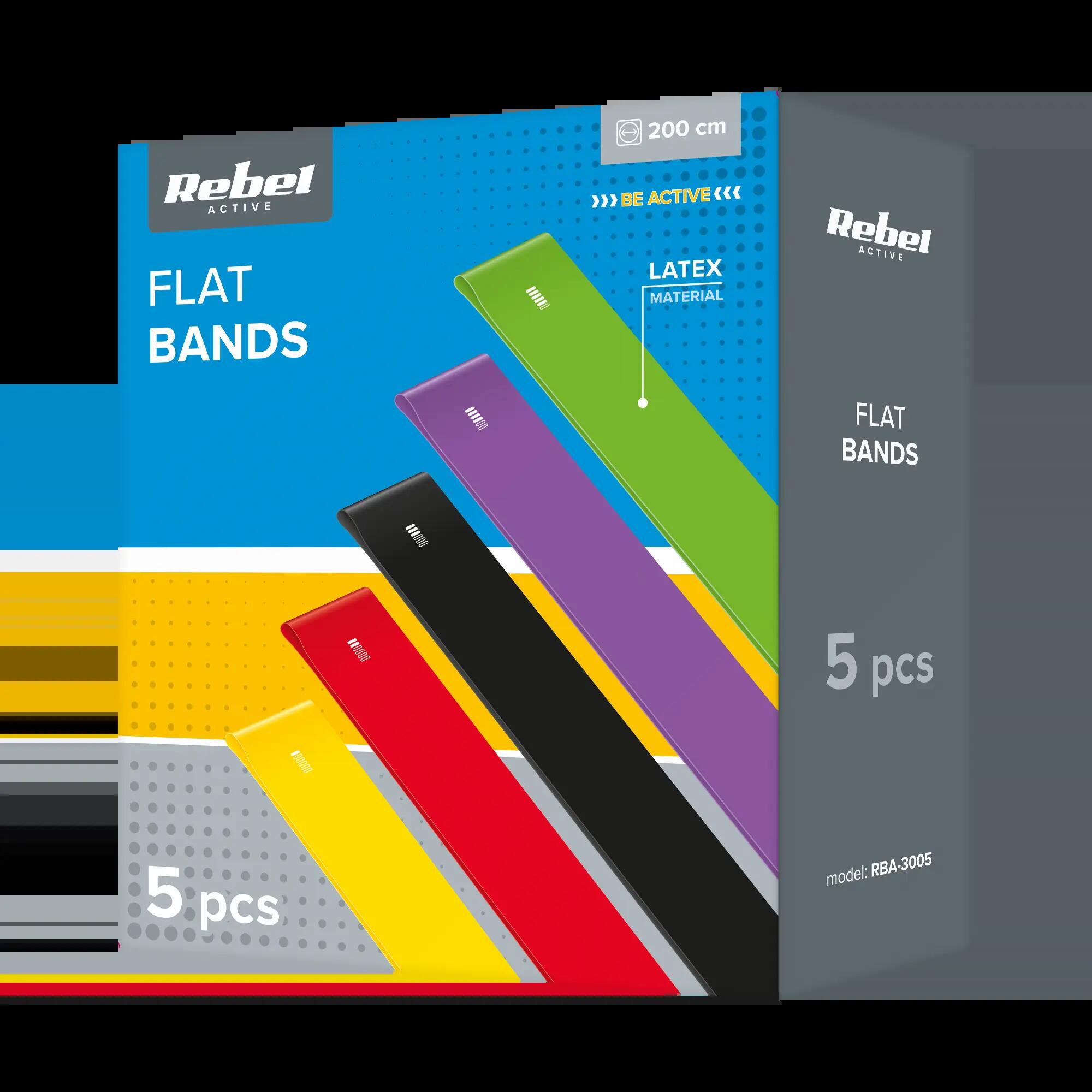 Zestaw 5 gum taśm do ćwiczeń treningu rehabilitacyjna fitness band 2M Rebel 7/7