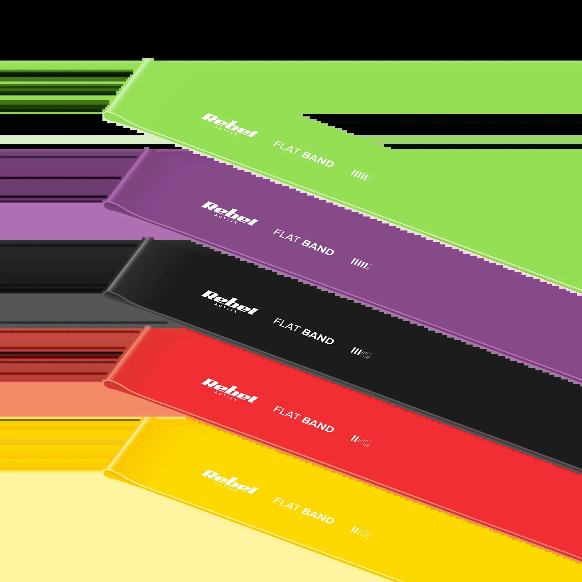 Zestaw 5 gum taśm do ćwiczeń treningu rehabilitacyjna fitness band 2M Rebel 3/7