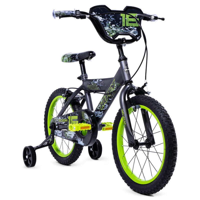 Huffy Delirium 16in BMX-stijl fiets grijs en groen 5-7jr