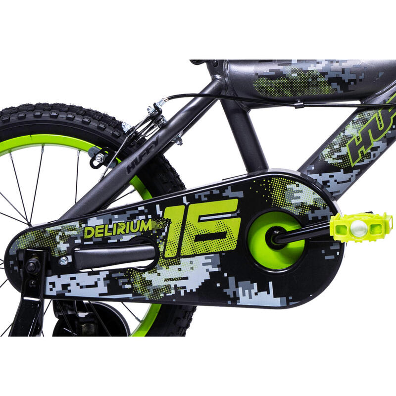 Huffy Delirium 16in BMX-stijl fiets grijs en groen 5-7jr