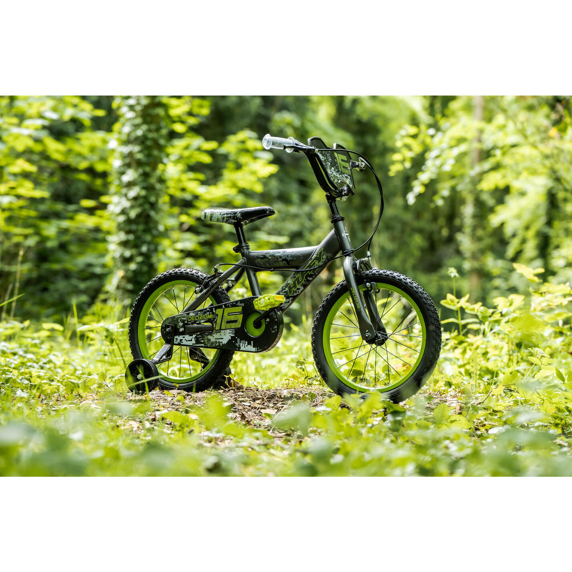 Huffy Delirium 16" BMX Style Bike Grey and Green For Kids 5-7yrs 5/7