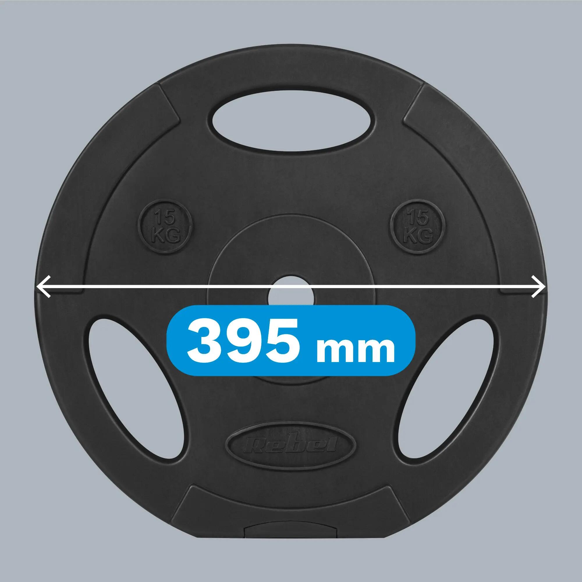 Bituminöse Gewichte Satz 2x15kg 30kg Loch 31mm Platte Griffe REBEL 7/7
