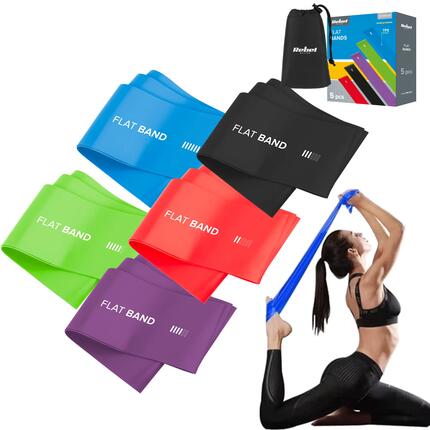 Zestaw 5 gum taśm do ćwiczeń treningu rehabilitacyjna fitness band 2M Rebel