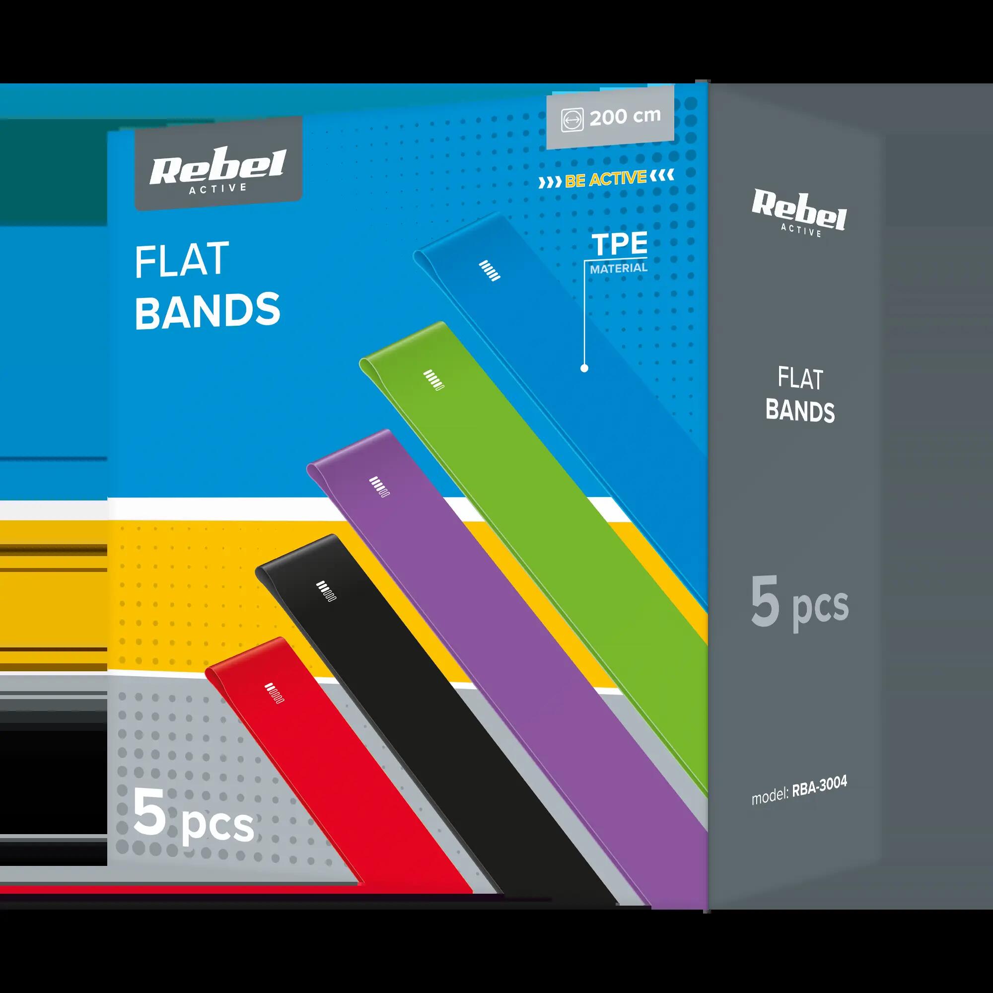 Zestaw 5 gum taśm do ćwiczeń treningu rehabilitacyjna fitness band 2M Rebel 7/7