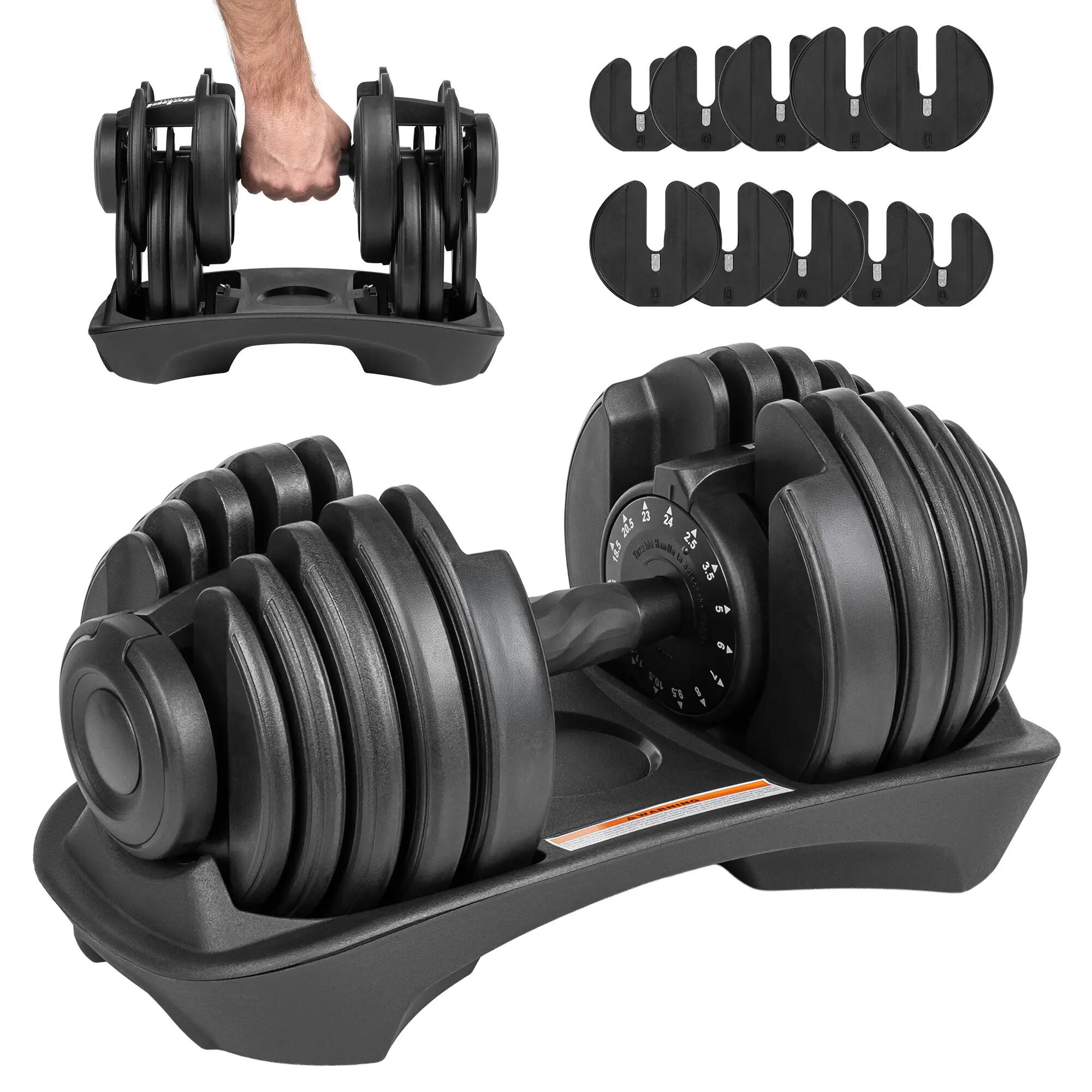 Hantel żeliwny regulowany gumowany obciążenie 24 kg hantle żeliwne Rebel 1/7