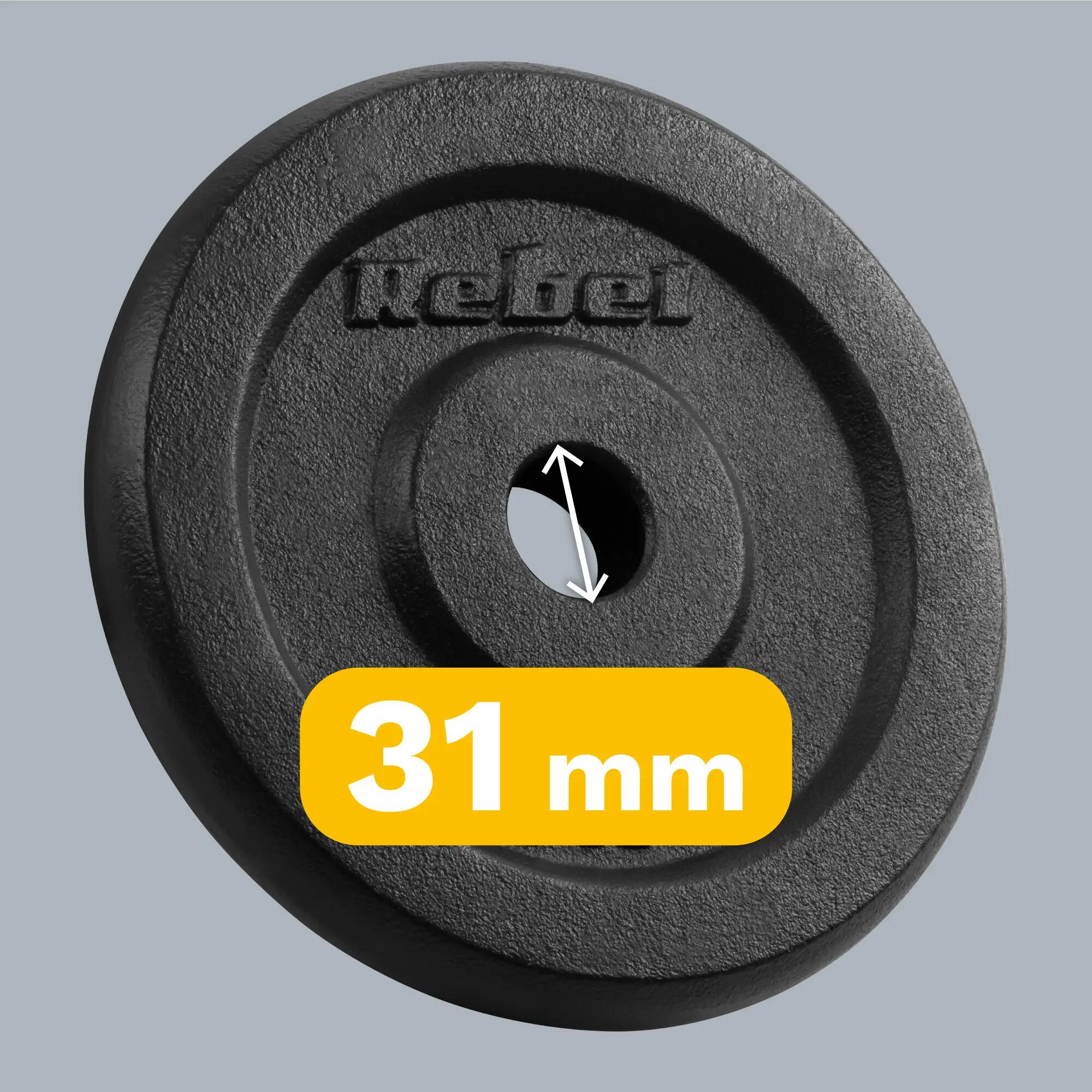 Gusseisen Gewicht Set 4x5kg 20kg Loch 31mm Platte classic Rebel 7/7