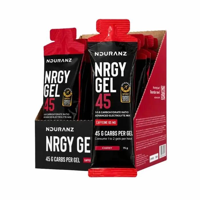 Nrgy Gel 45 Cherry Koffein Kohlenhydrate Triathlon Laufen Rad Nduranz 16  x 75 g 4/10