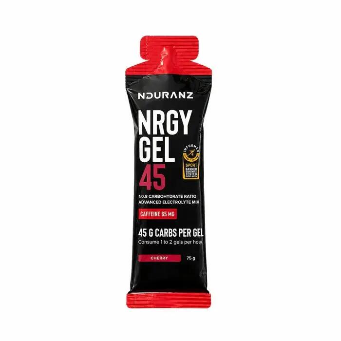 Nrgy Gel 45 Cherry Koffein Kohlenhydrate Triathlon Laufen Rad Nduranz 16  x 75 g 2/10
