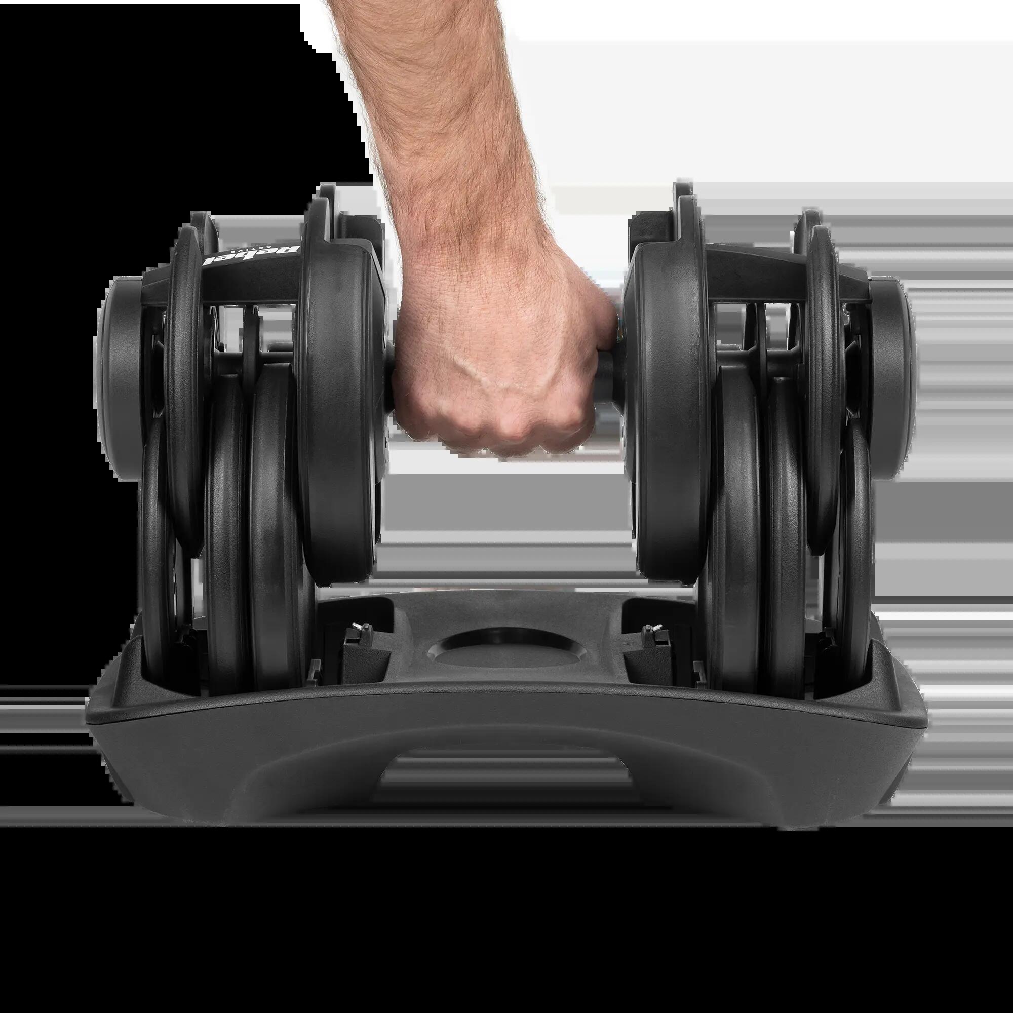 Hantel żeliwny regulowany gumowany obciążenie 24 kg hantle żeliwne Rebel 4/7