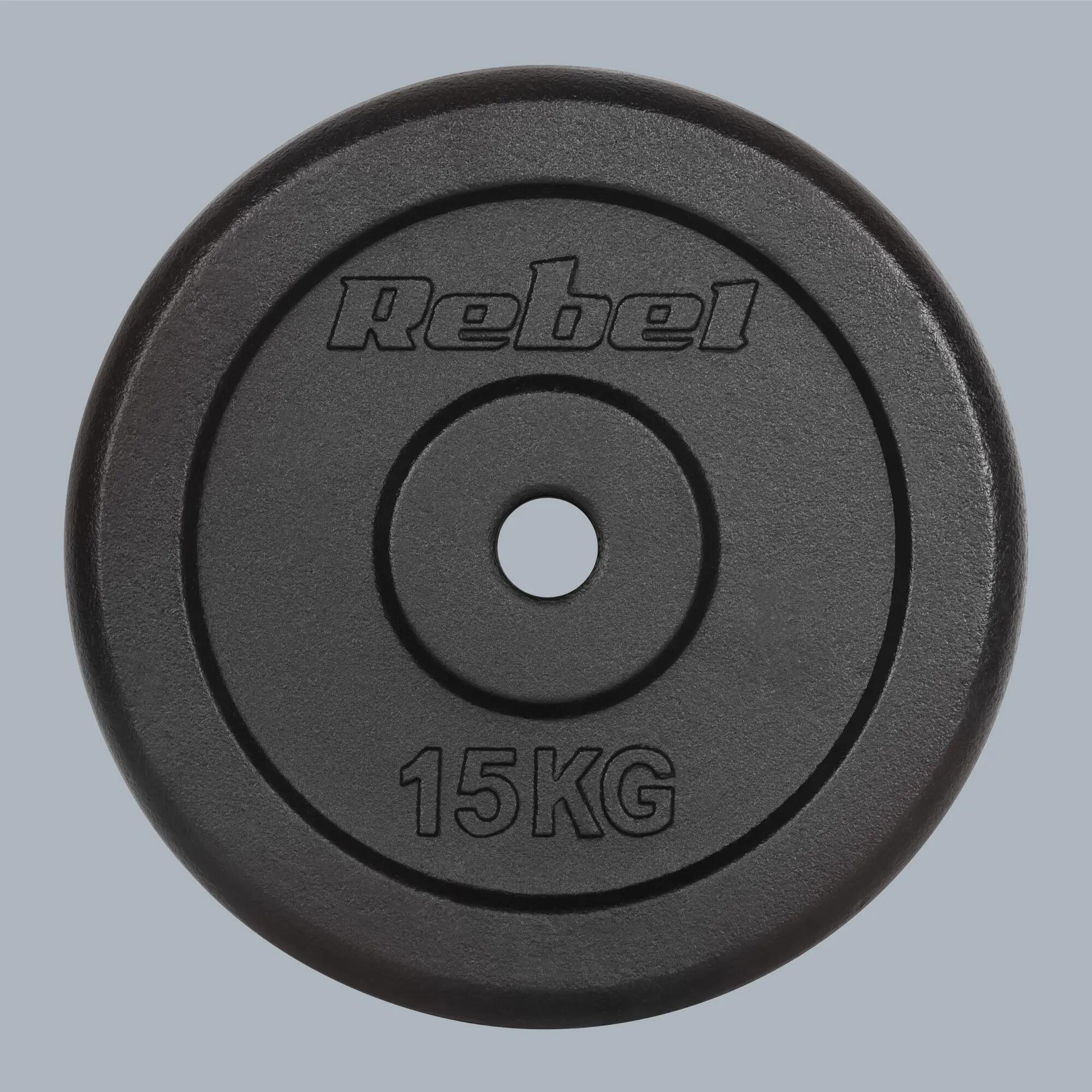 Obciążenie żeliwne zestaw 2x15kg 30kg otwór 31mm talerz klasyczny REBEL 6/7
