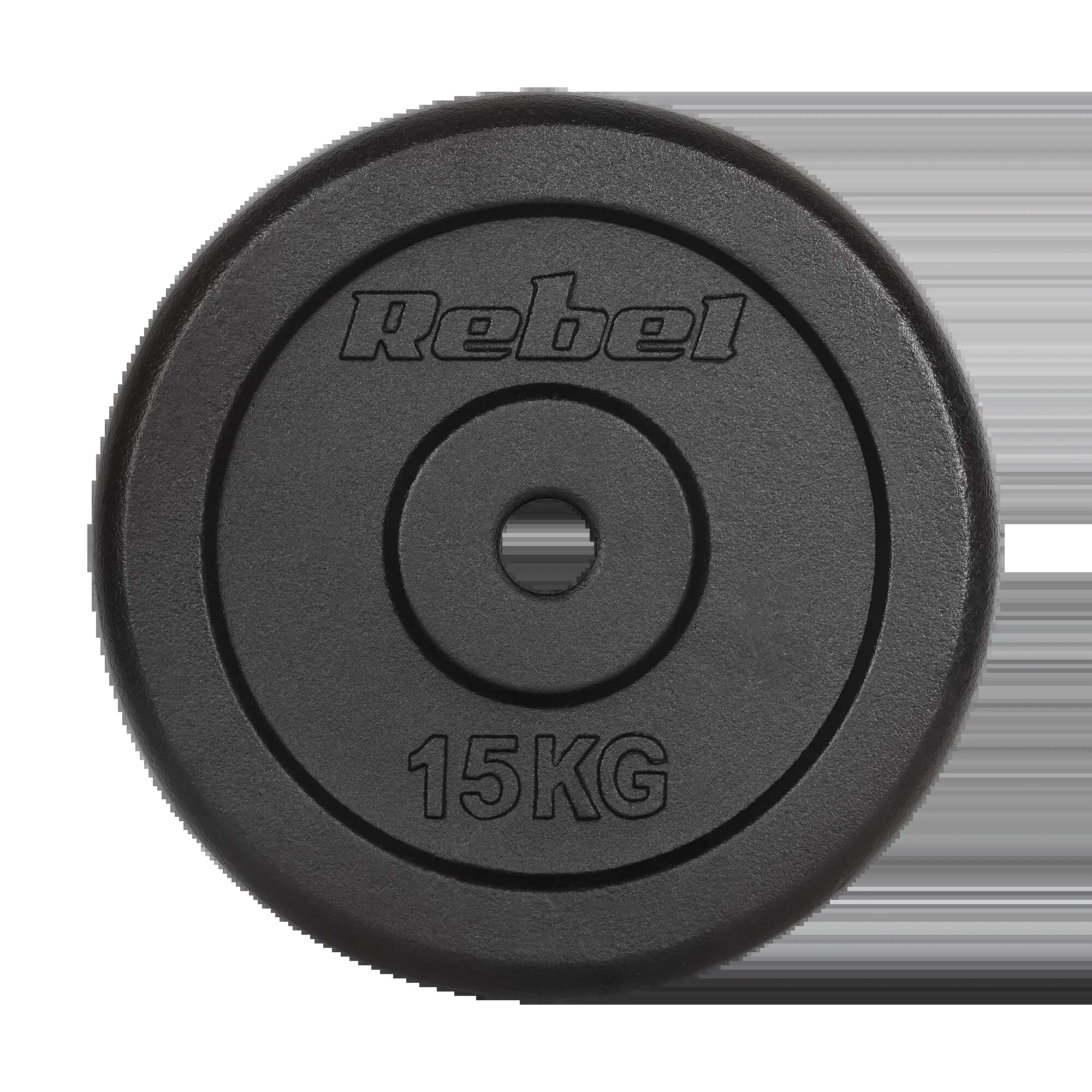Obciążenie żeliwne zestaw 2x15kg 30kg otwór 31mm talerz klasyczny REBEL 3/7