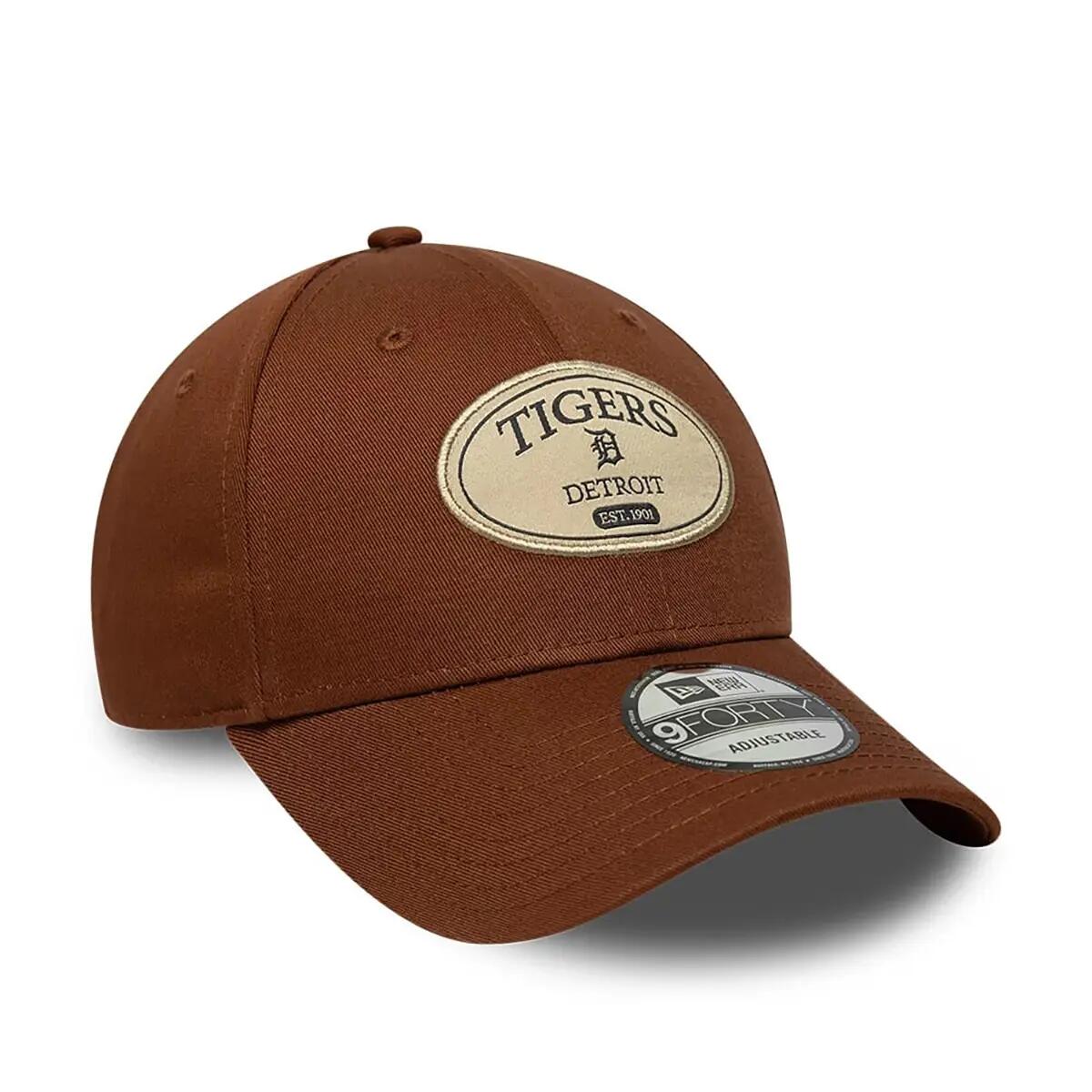 New Era 9FORTY Cap MLB Detroit Tigers Patch braun 3/5