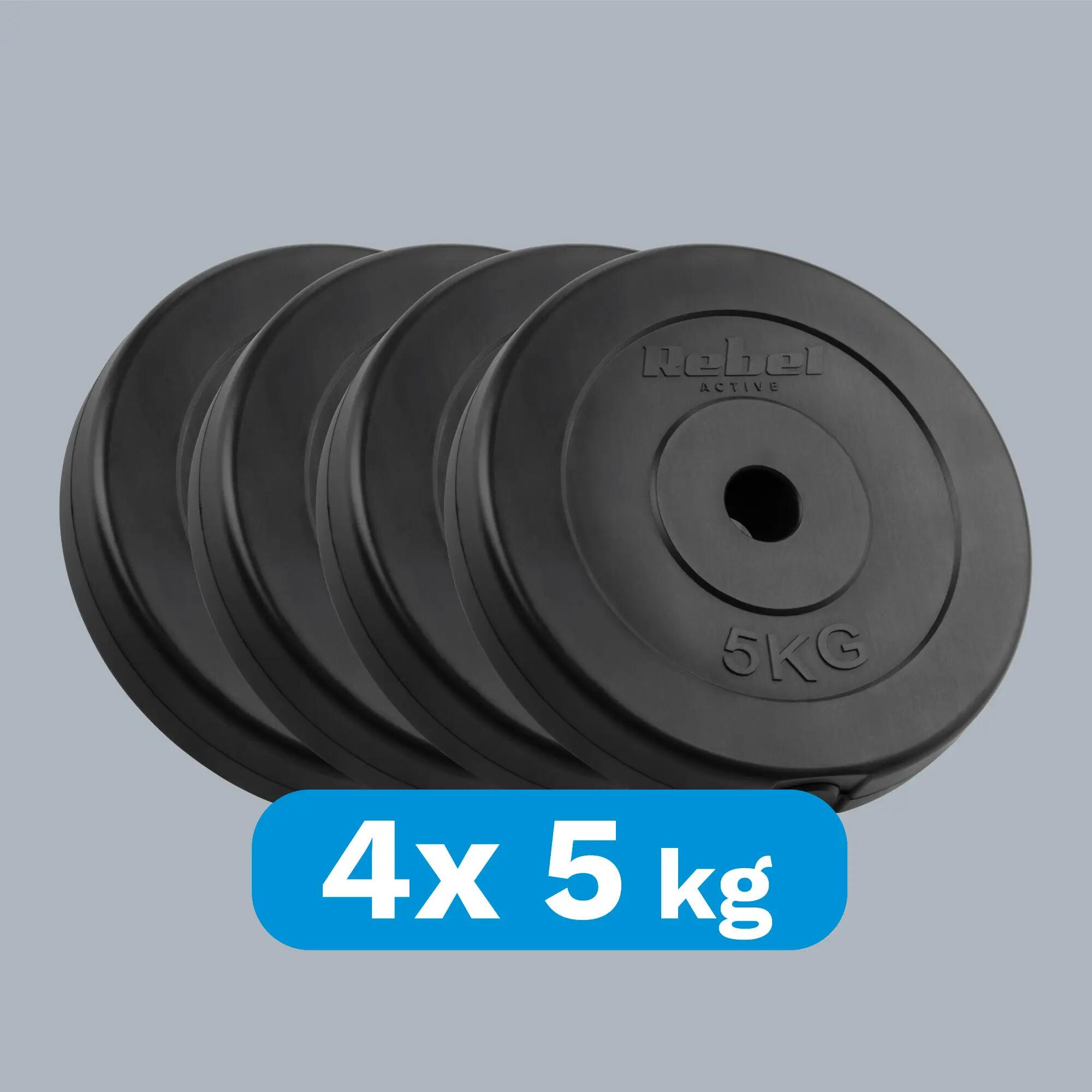 Obciążenie bitumiczne zestaw 4x5kg 20kg otwór 31mm talerz klasyczny REBEL 5/7