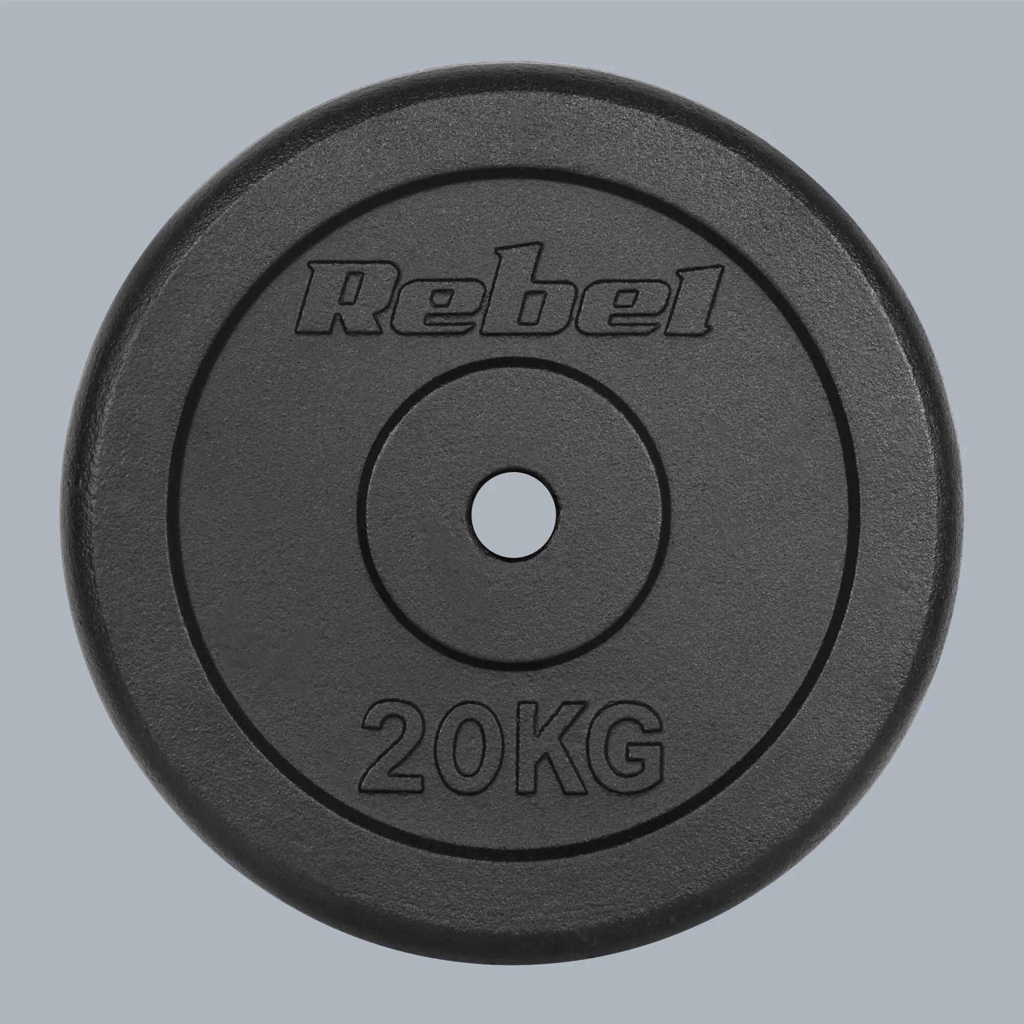 Obciążenie żeliwne 20kg otwór 31mm talerz klasyczny REBEL ACTIVE 5/6