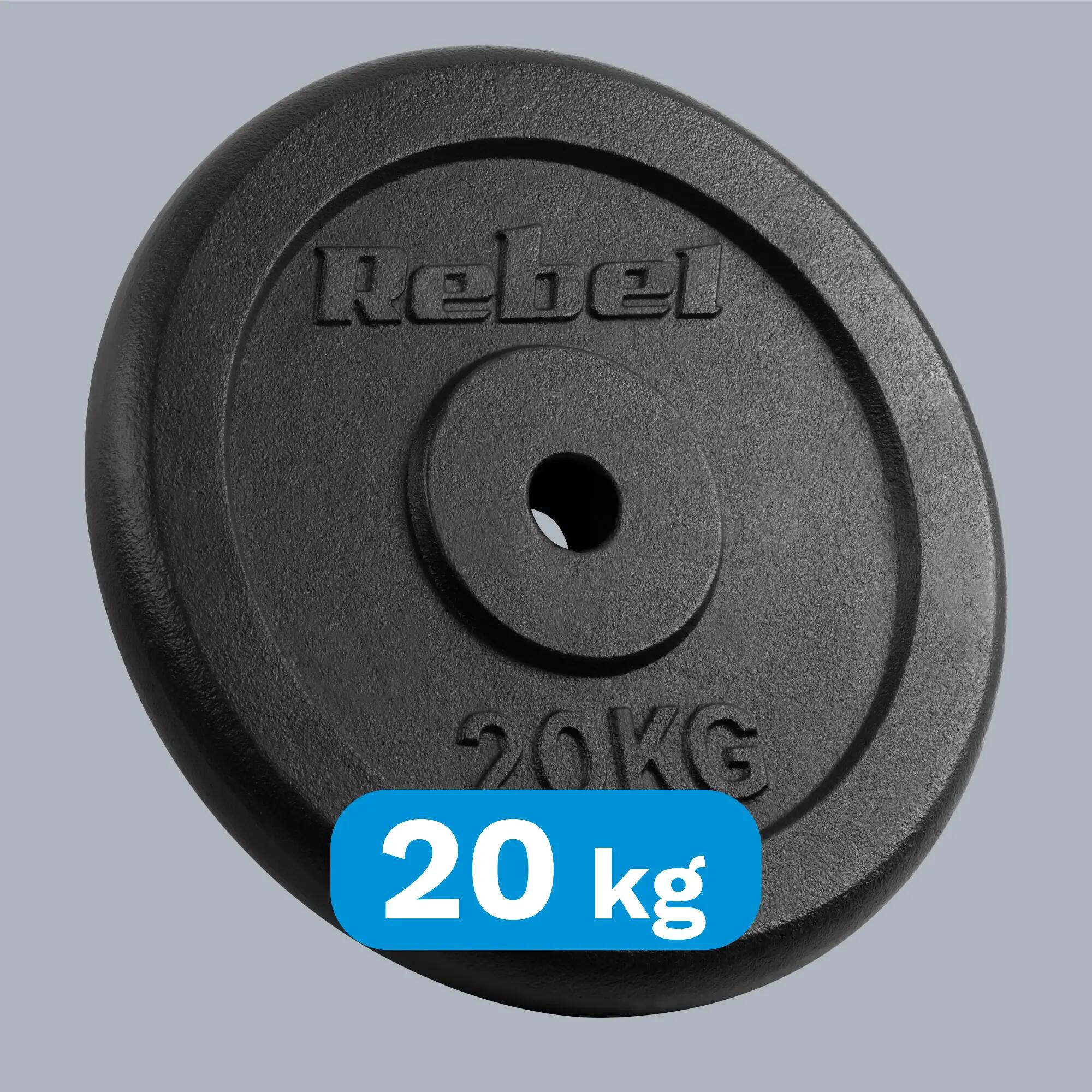 Obciążenie żeliwne 20kg otwór 31mm talerz klasyczny REBEL ACTIVE 4/6