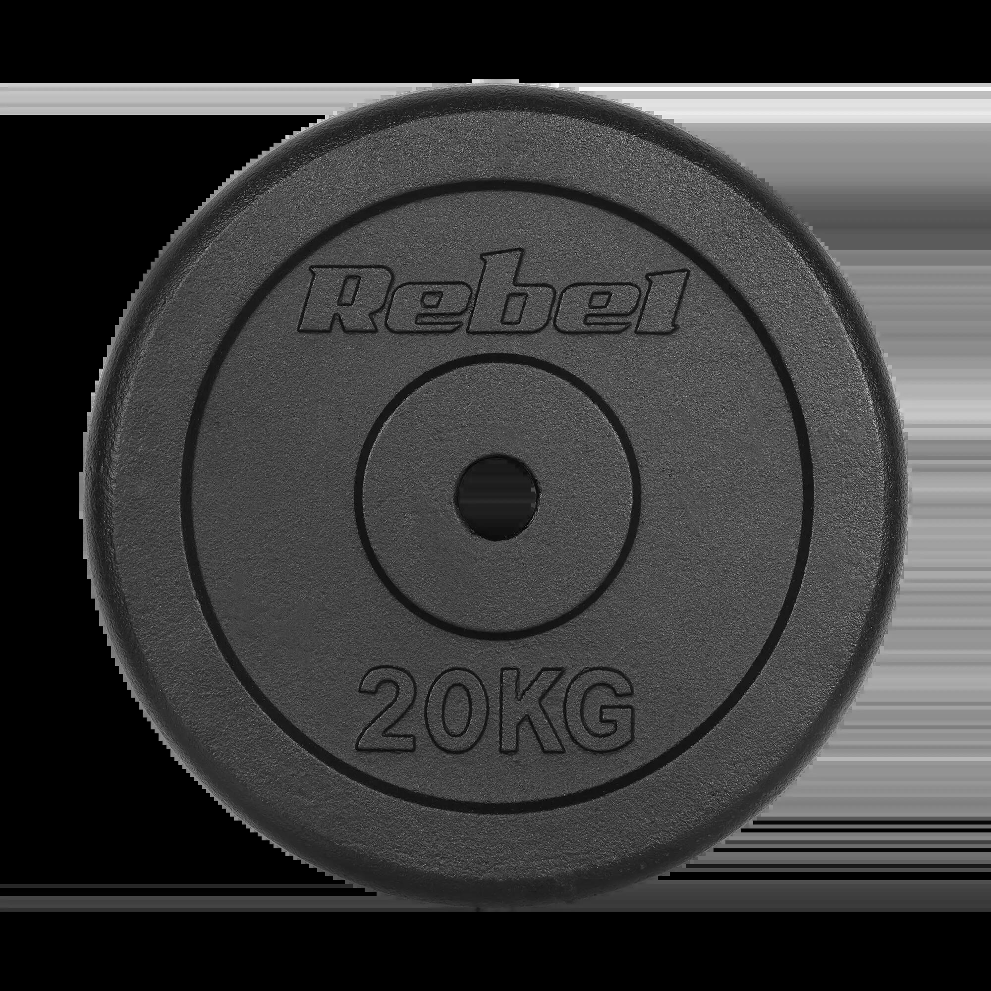 Obciążenie żeliwne 20kg otwór 31mm talerz klasyczny REBEL ACTIVE 2/6