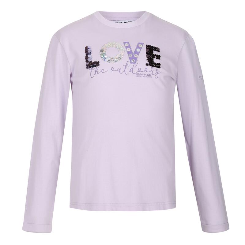 Camiseta Wenbie II Amor para Niños/Niñas Lila Escarcha