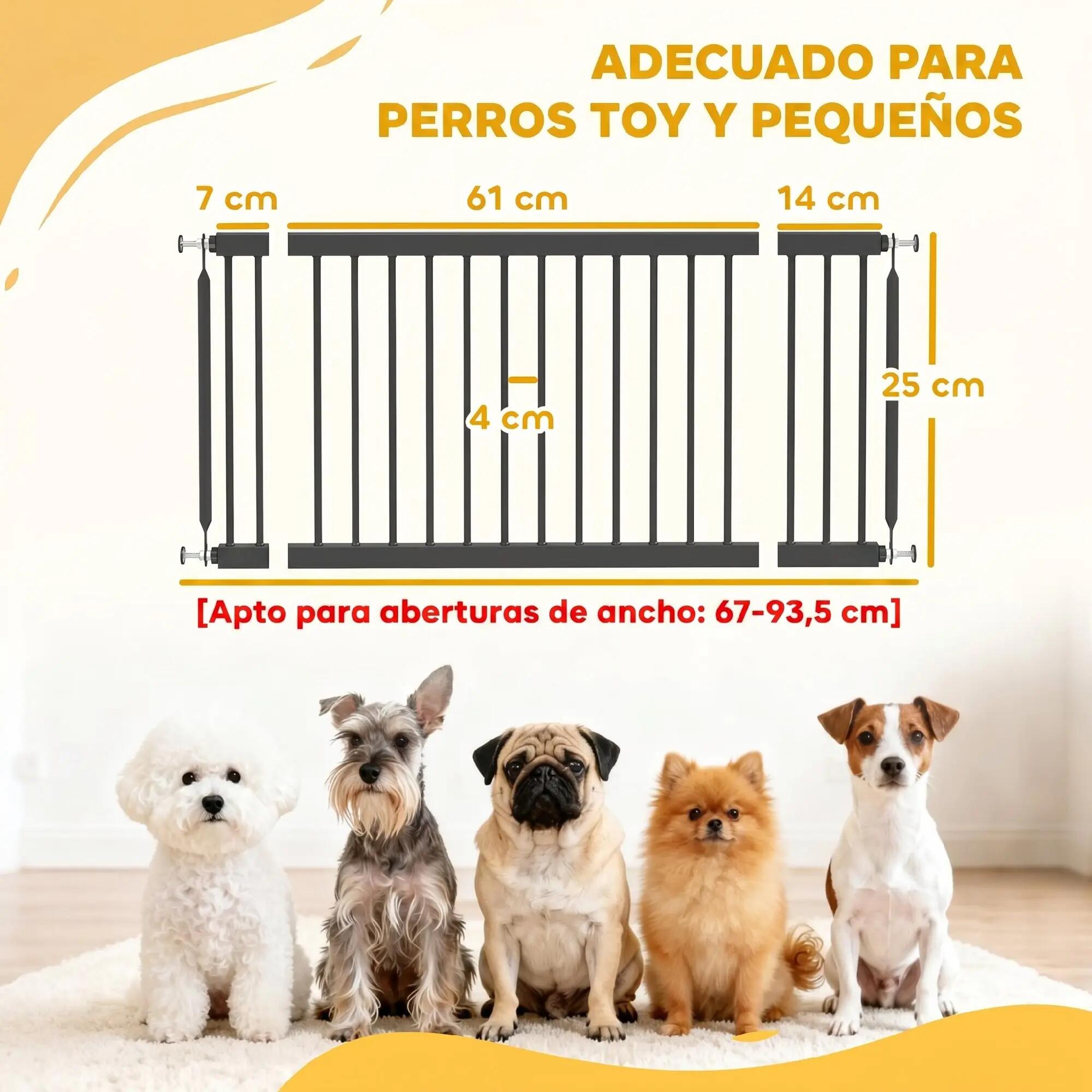 Barrera de Seguridad PawHut 93.5x2x45 cm Negro 3/3