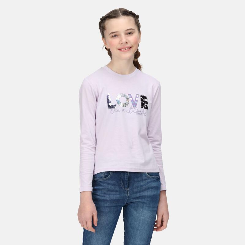 Camiseta Wenbie II Amor para Niños/Niñas Lila Escarcha