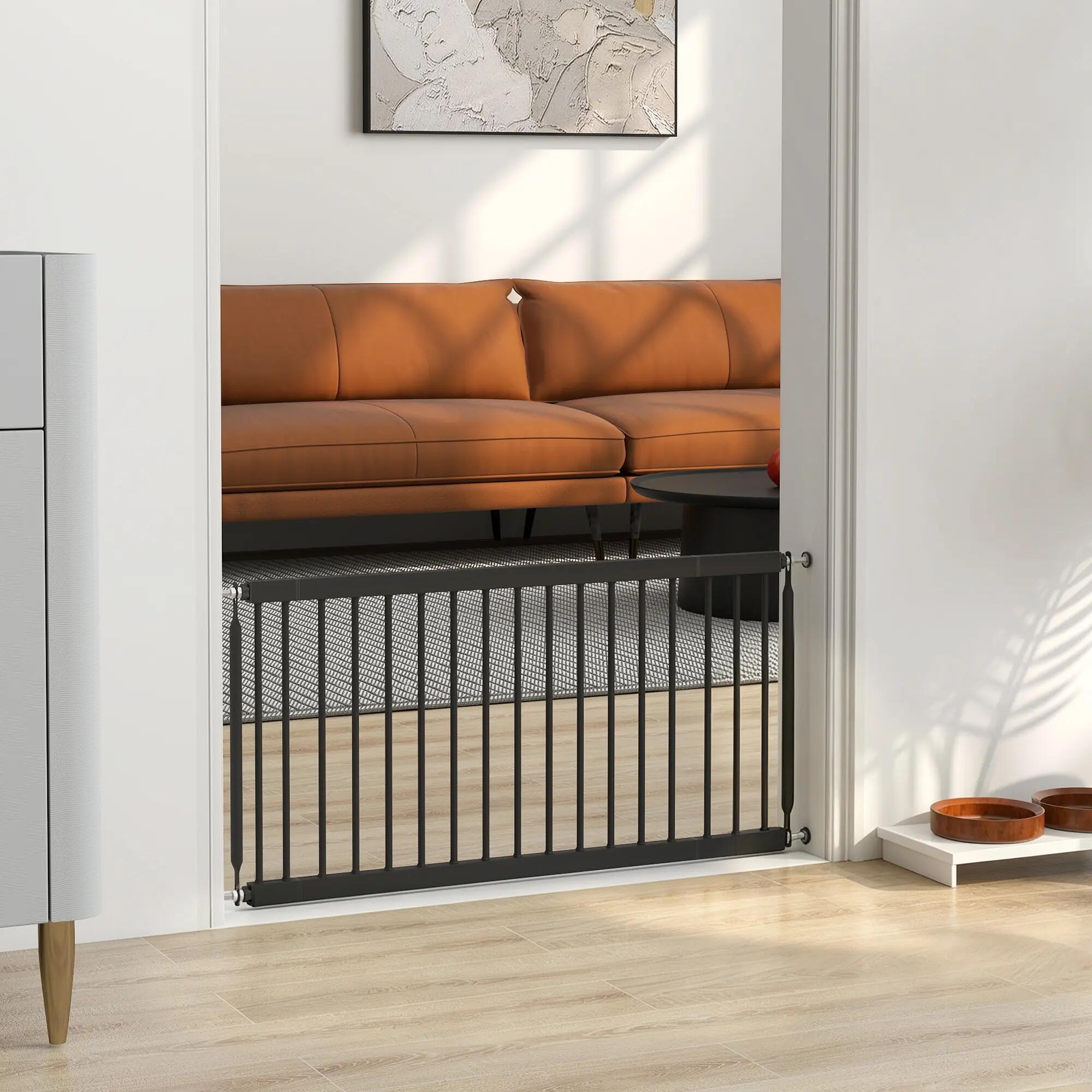 Barrera de Seguridad PawHut 93.5x2x45 cm Negro 2/3