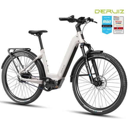 Unisex - trekking e-bike - mittelmotor 110 nm, 48v 720wh - weiß
