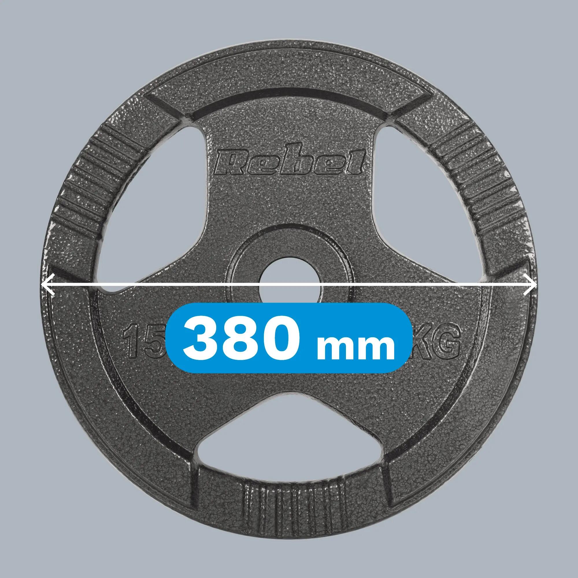 Obciążenie żeliwne olimpijskie zestaw 2x15kg otwór 51mm talerze Rebel 7/7