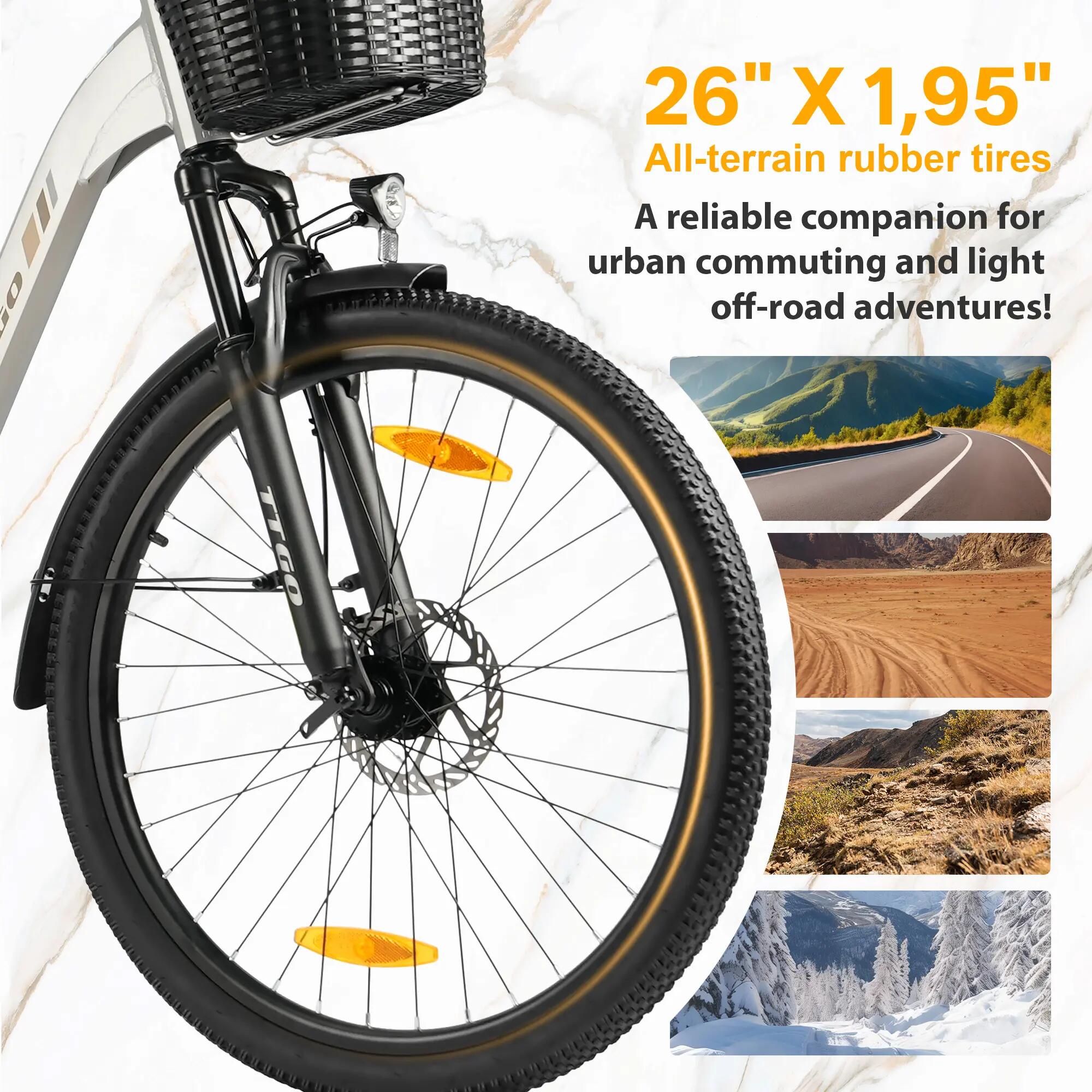 Bicicletta elettrica per adulti C2 PRO, batteria 36V 18Ah, pneumatici 26" × 1,95 12/12