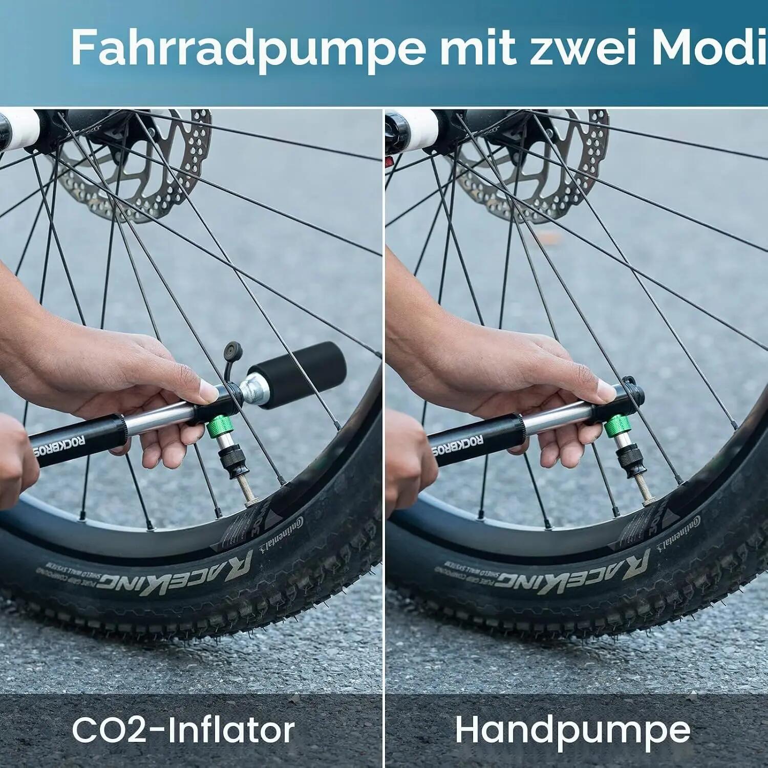 Fahrrad-Minipumpe Aluminium 110PSI für Presta & Schrader Ventile 2/7