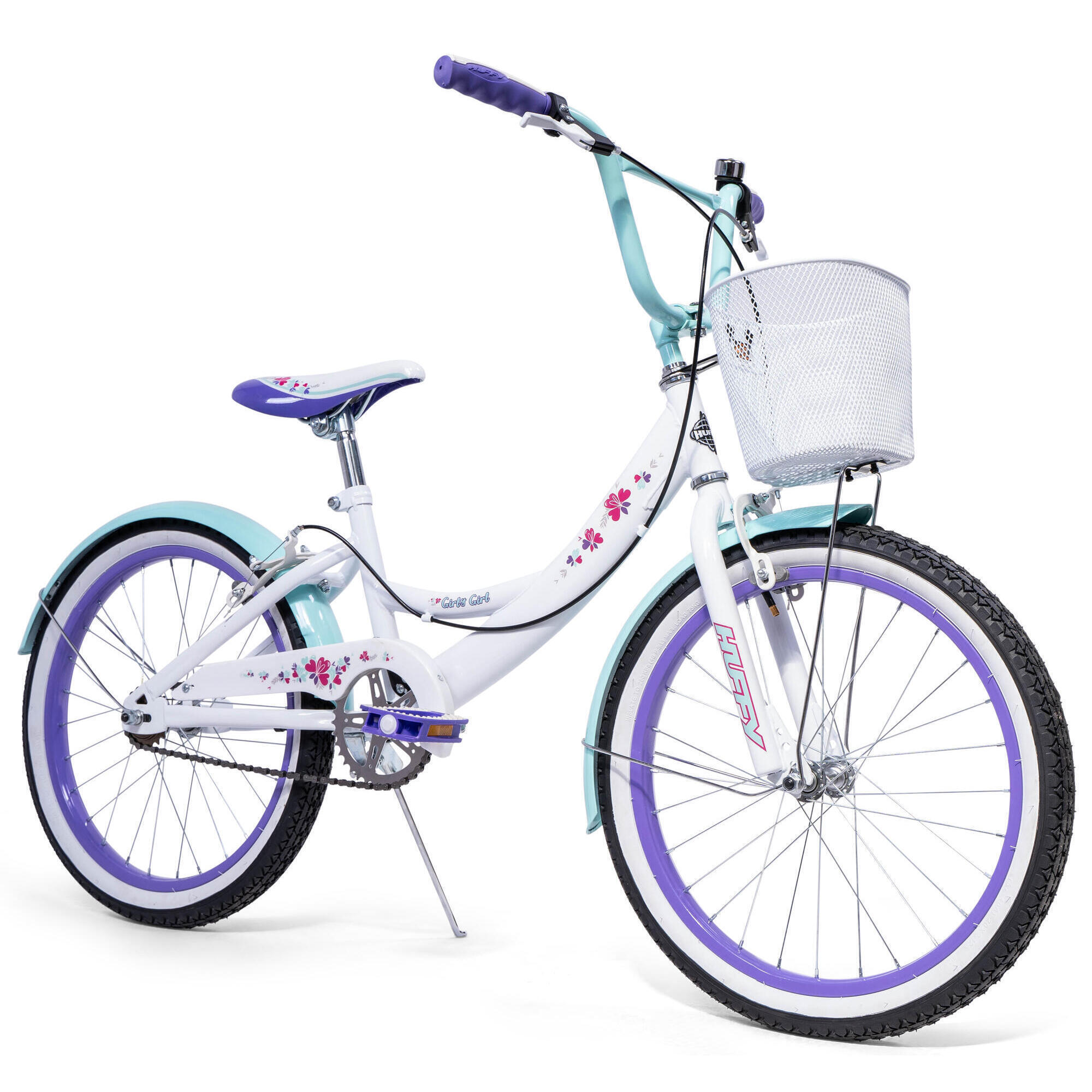 HUFFY Huffy Girly Girl 20" Kids Bike - White + Purple for Girls aged 6 - 9yrs