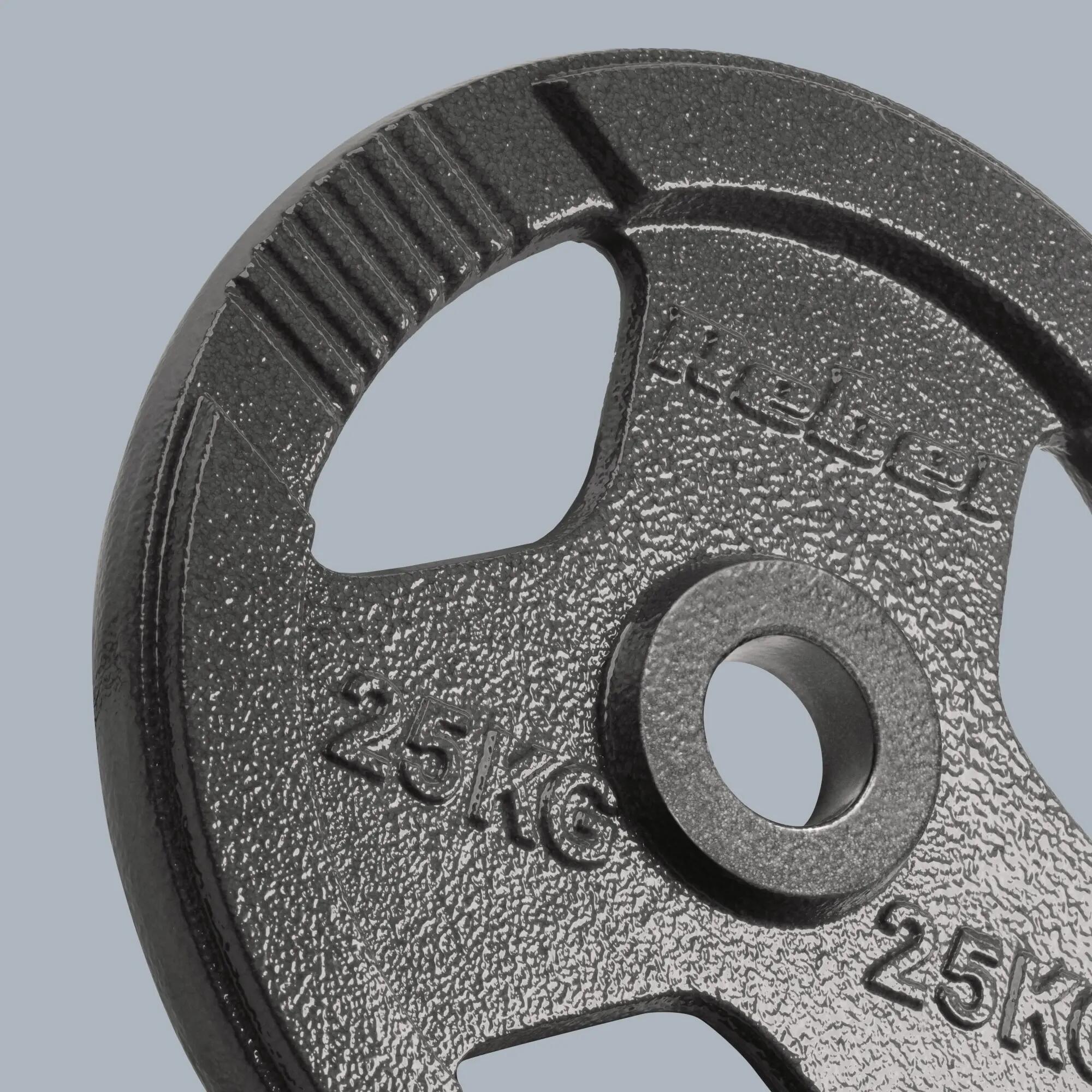 Obciążenie żeliwne olimpijskie 1x25kg otwór 51mm talerz z uchwytami Rebel 5/7