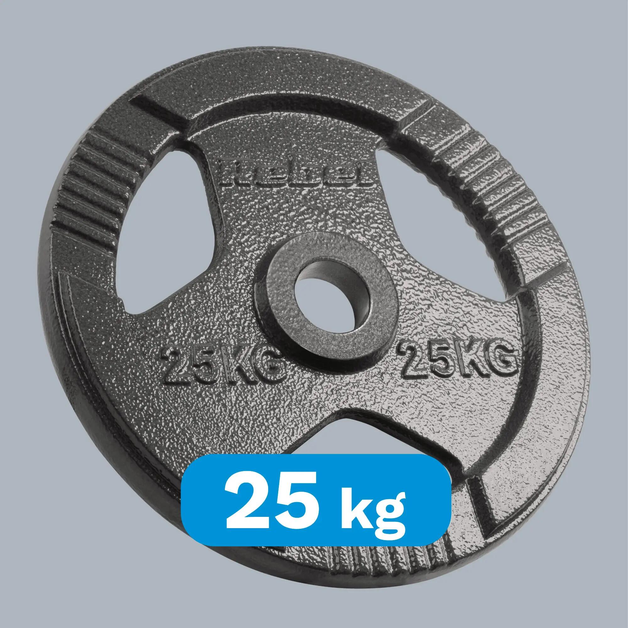 Obciążenie żeliwne olimpijskie 1x25kg otwór 51mm talerz z uchwytami Rebel 4/7