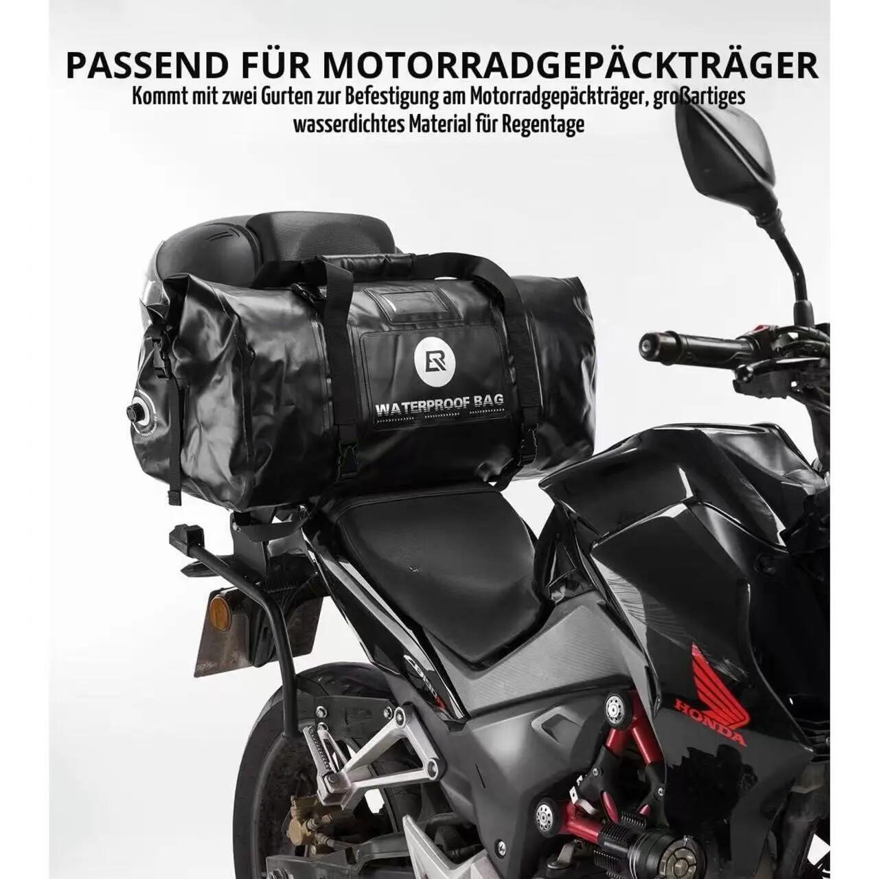 Wasserdichte Motorrad-Hecktasche 55L mit Rollverschluss & Schultergurt 4/7