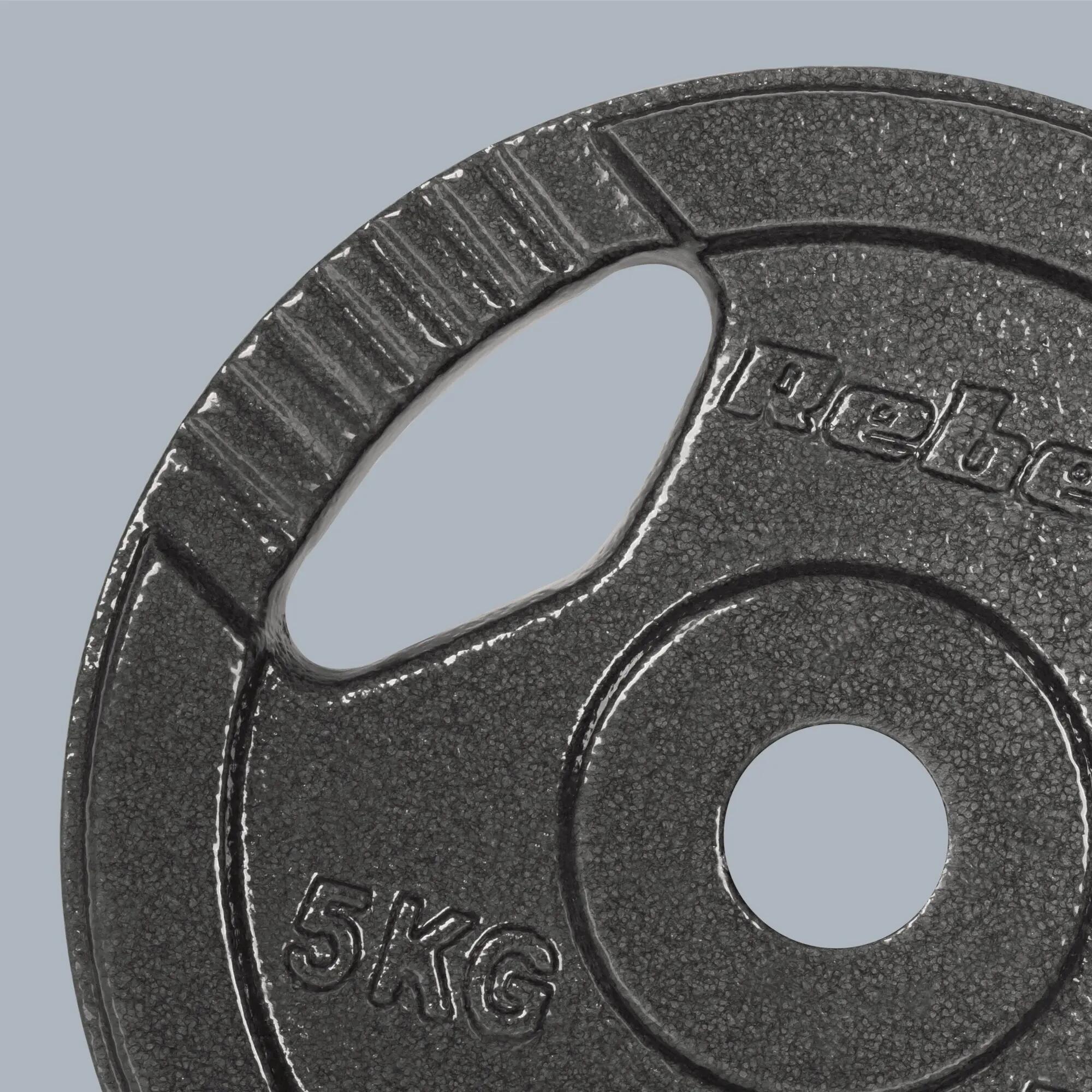 Gusseisen Gewicht Satz 4x5kg 20kg Loch 31mm Platte mit Griffen REBEL 6/7