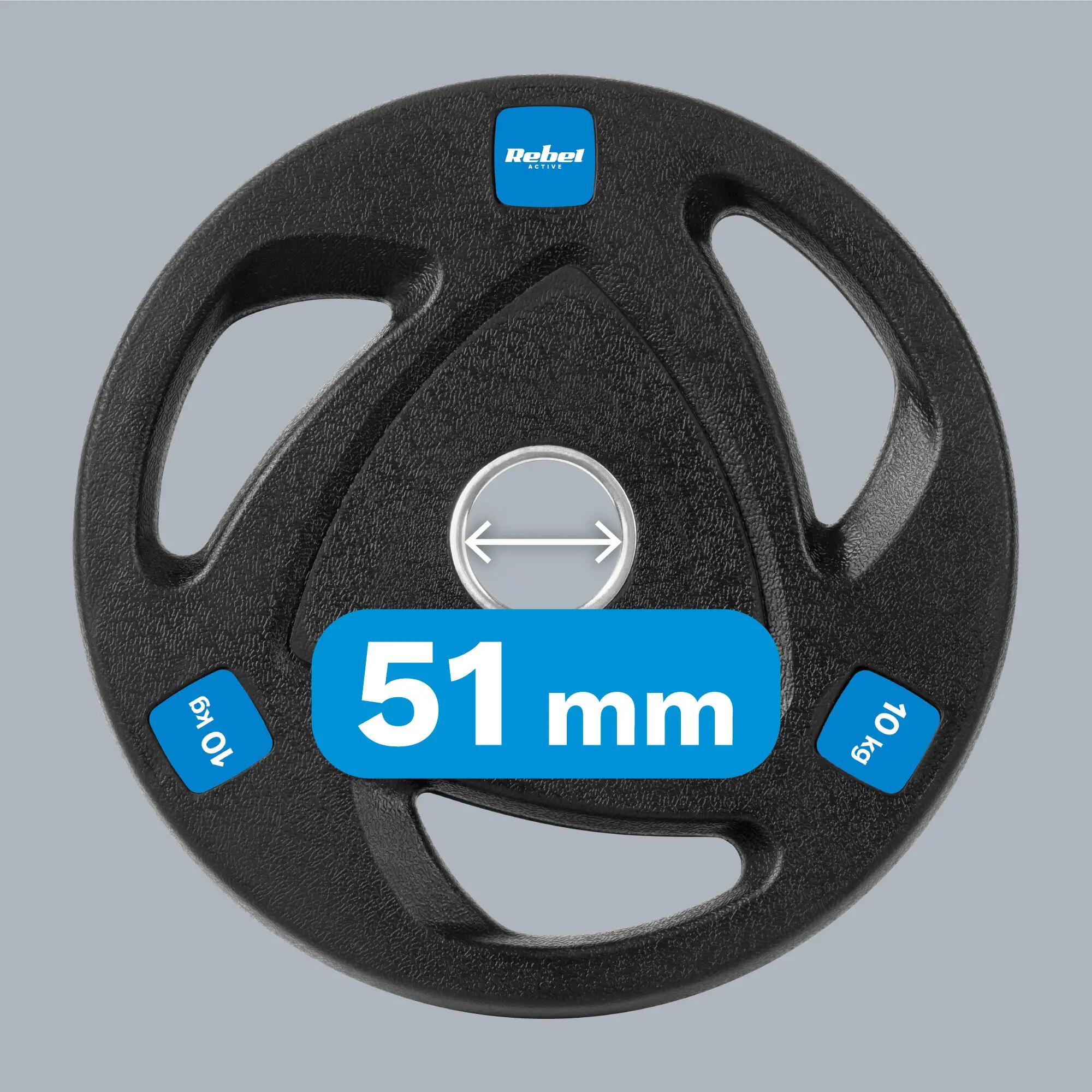 Obciążenie żeliwne olimpijskie zestaw 2x10kg 20kg 51mm talerze Rebel 7/7