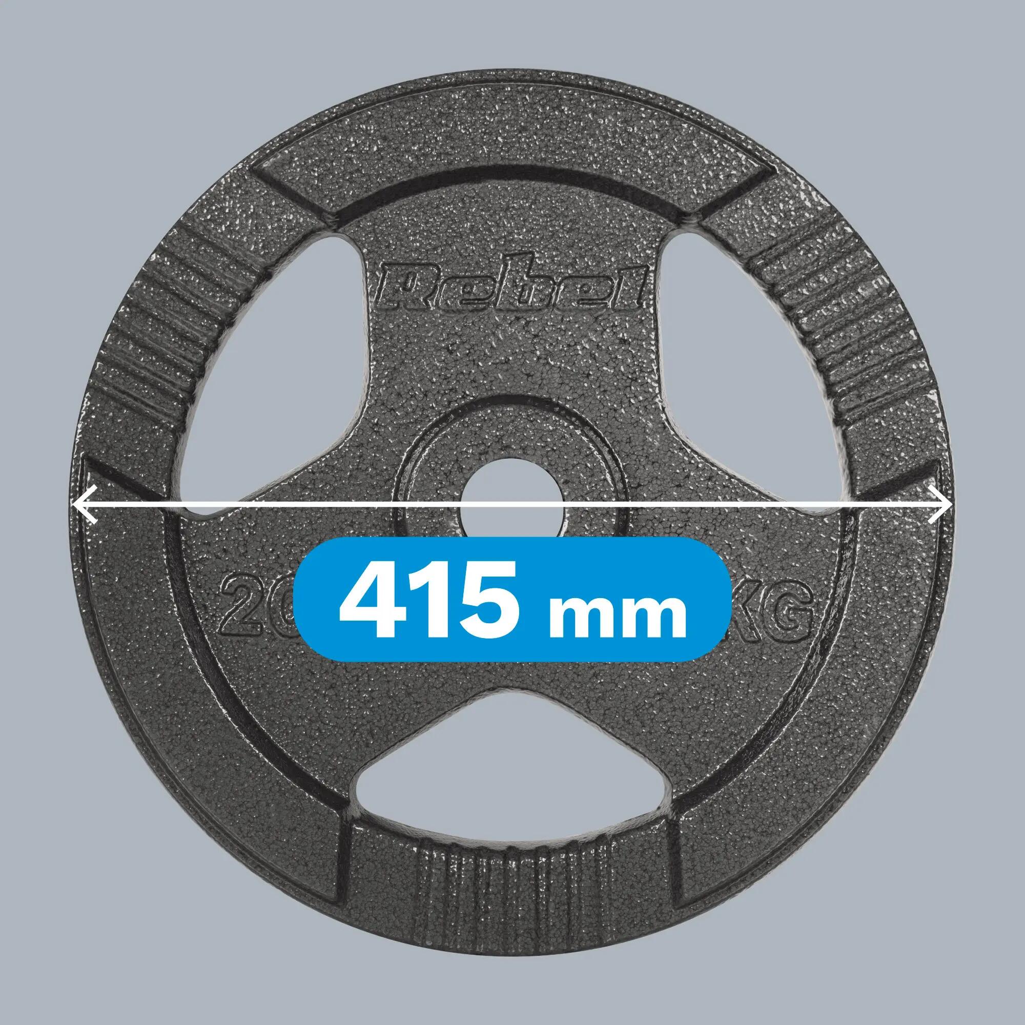 Obciążenie żeliwne olimpijskie 1x20kg otwór 51mm talerz z uchwytami Rebel 6/7