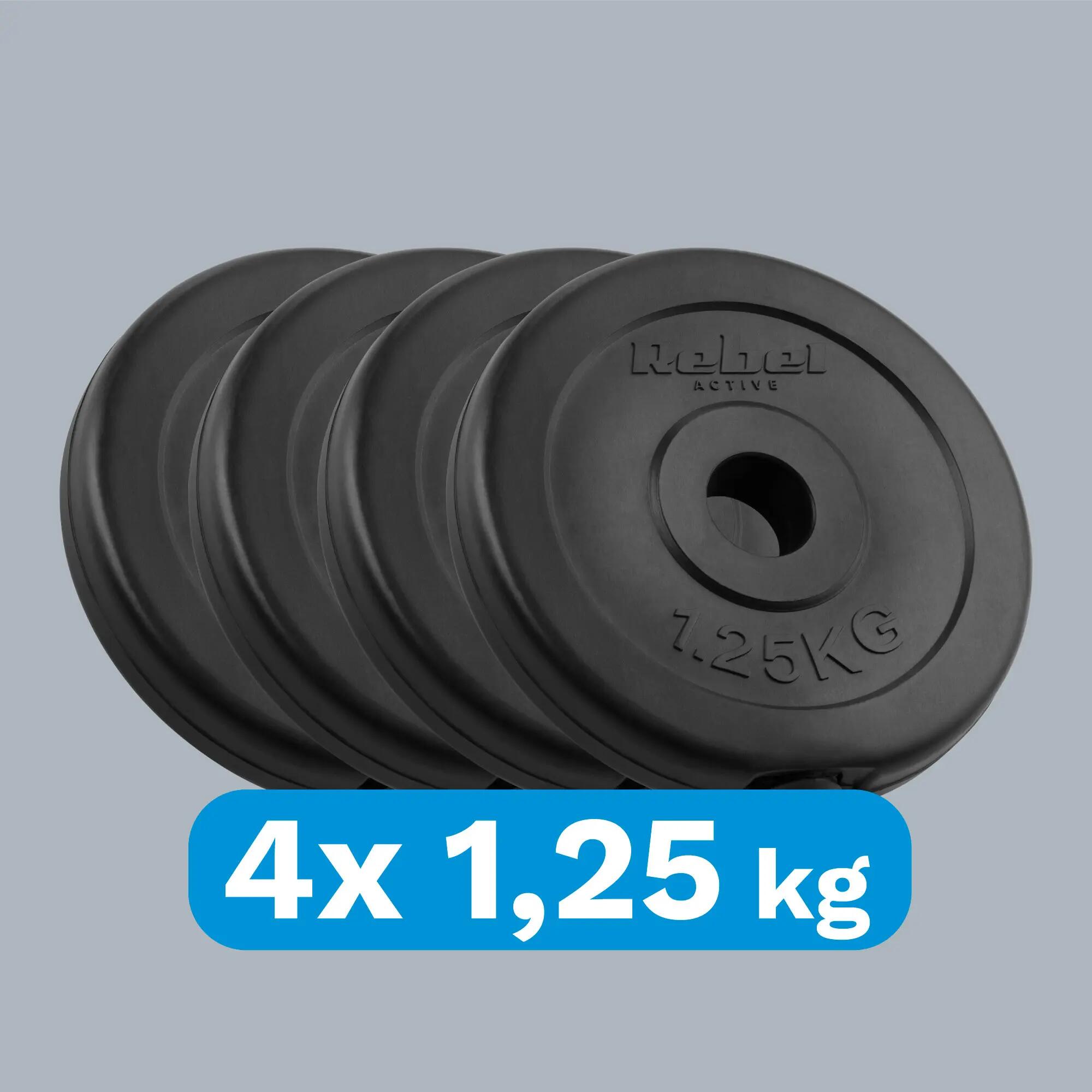 Obciążenie bitumiczne zestaw 4x1.25kg 5kg otwór 31mm talerz klasyczny REBEL 5/7