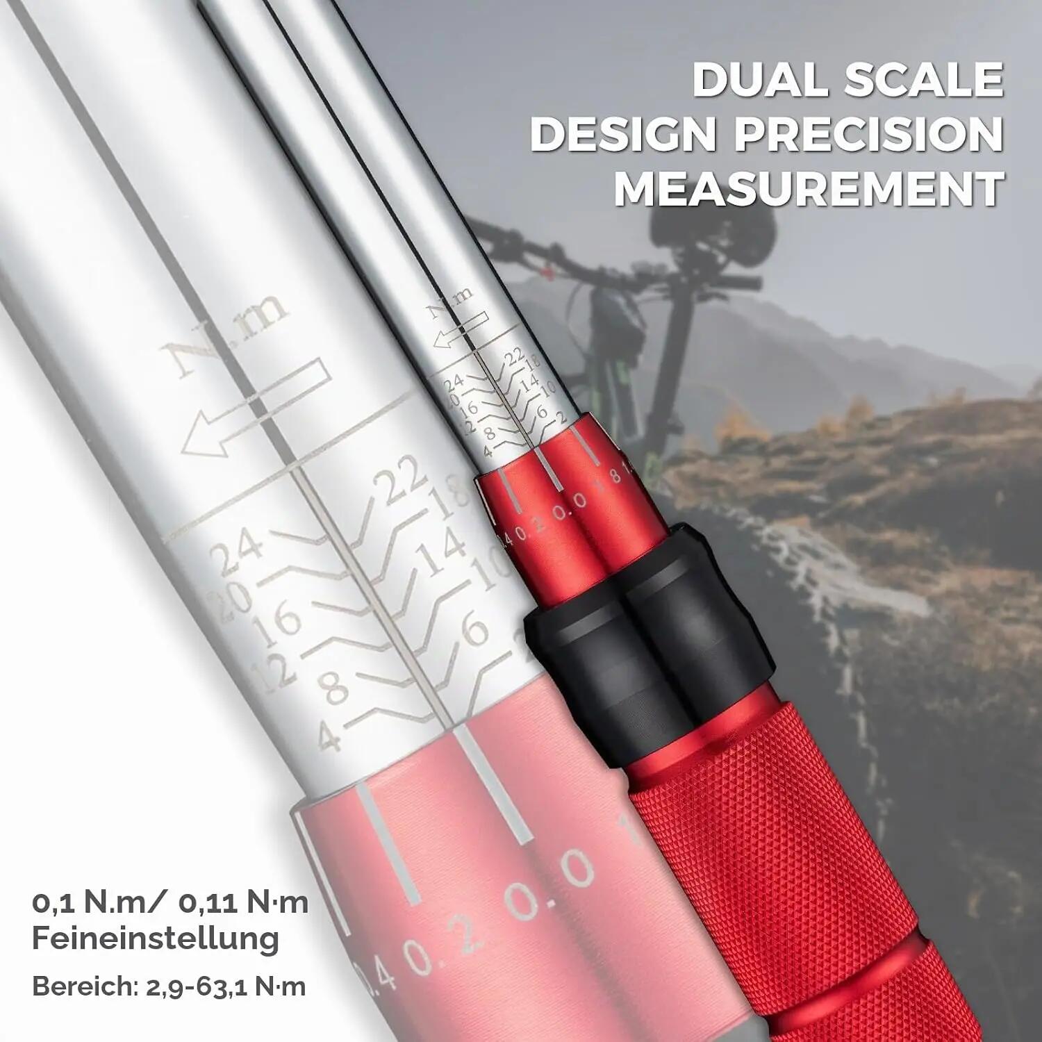 Drehmomentschlüssel-Set 2-24 Nm mit 72-Zahn Ratsche für Fahrrad & E-Bike 2/6